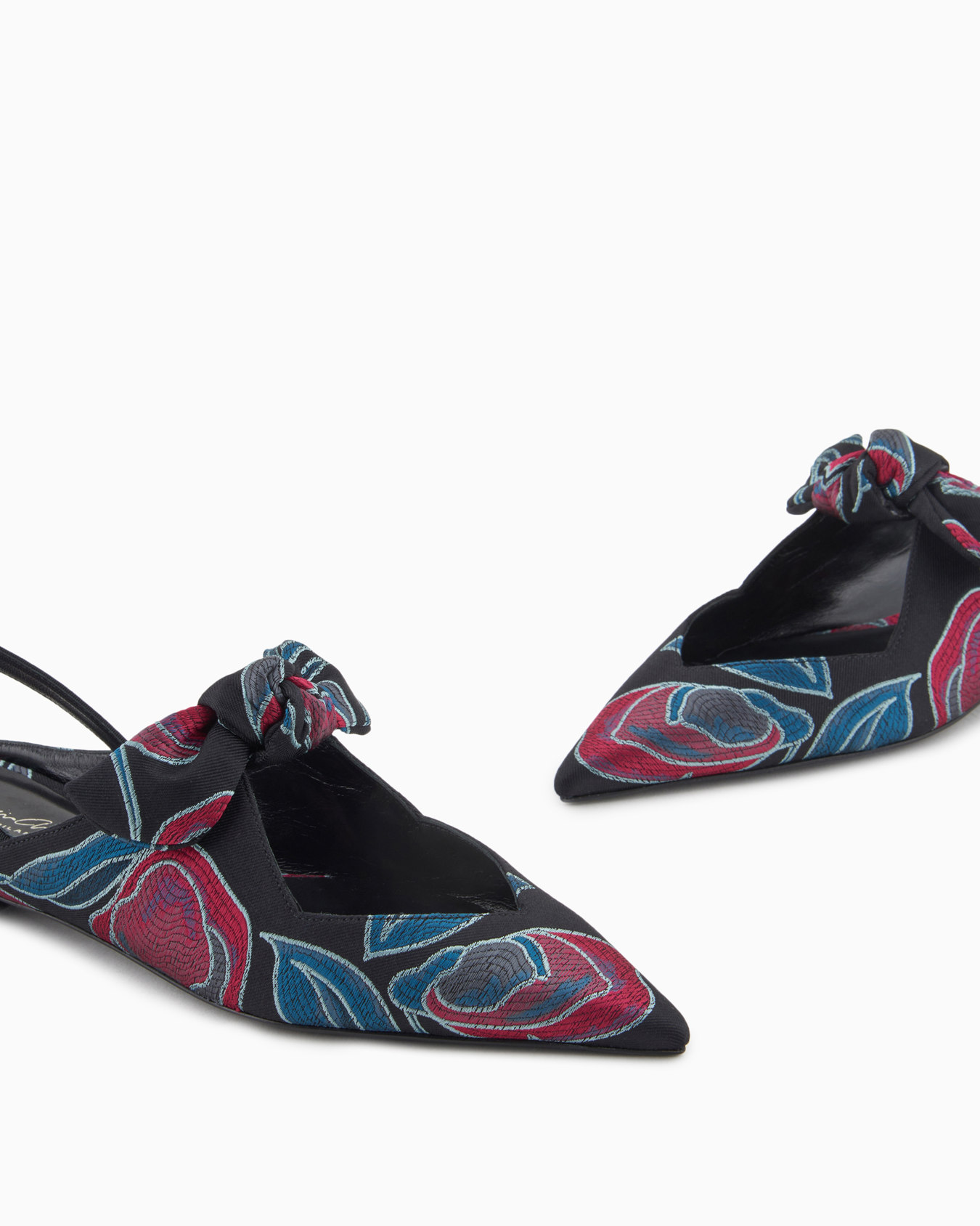 Jacquard silk-blend slingback ballerinas Slide 4