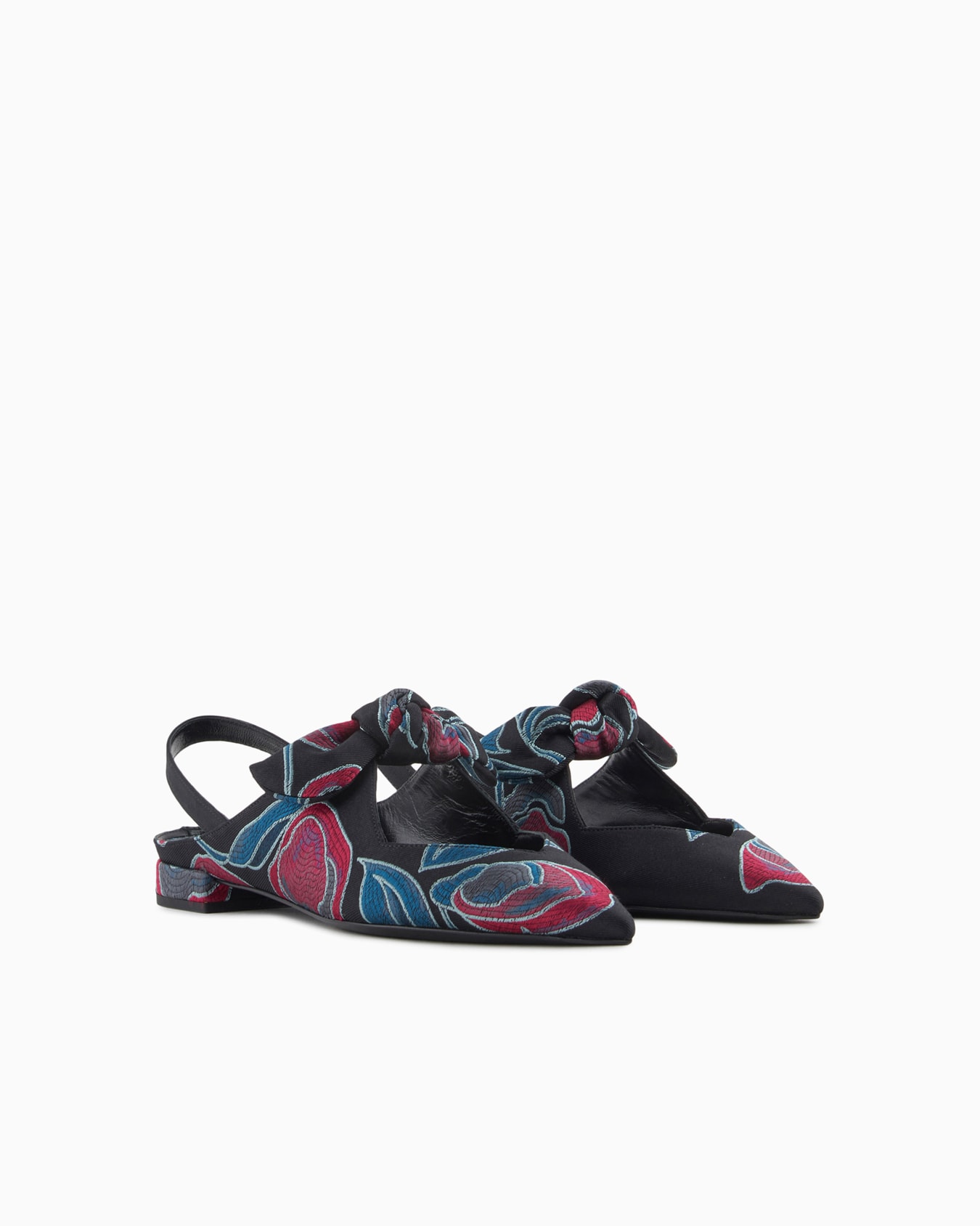 Jacquard silk-blend slingback ballerinas Slide 1