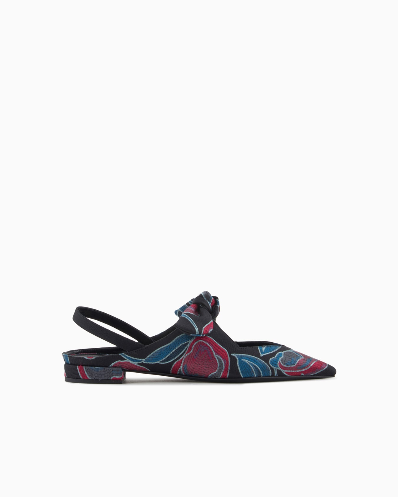 Jacquard silk-blend slingback ballerinas Slide 0