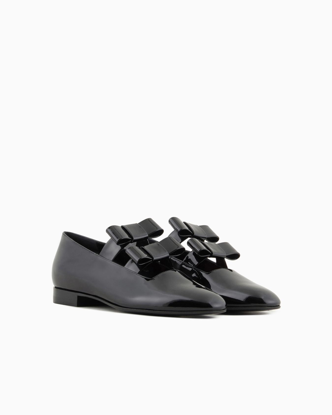 Patent leather ballerinas with bow detail Slide 1