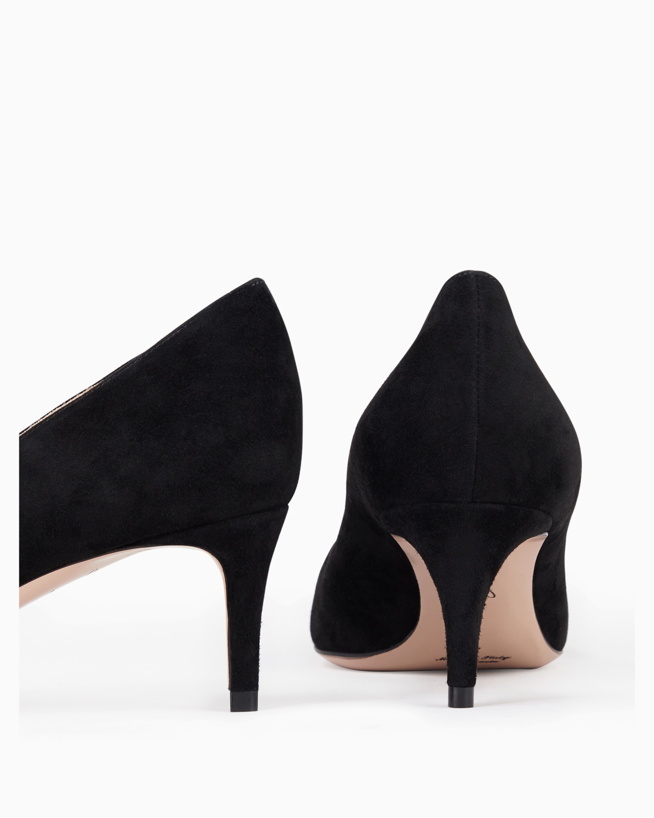 Suede court shoes with asymmetric top line スライドする 3