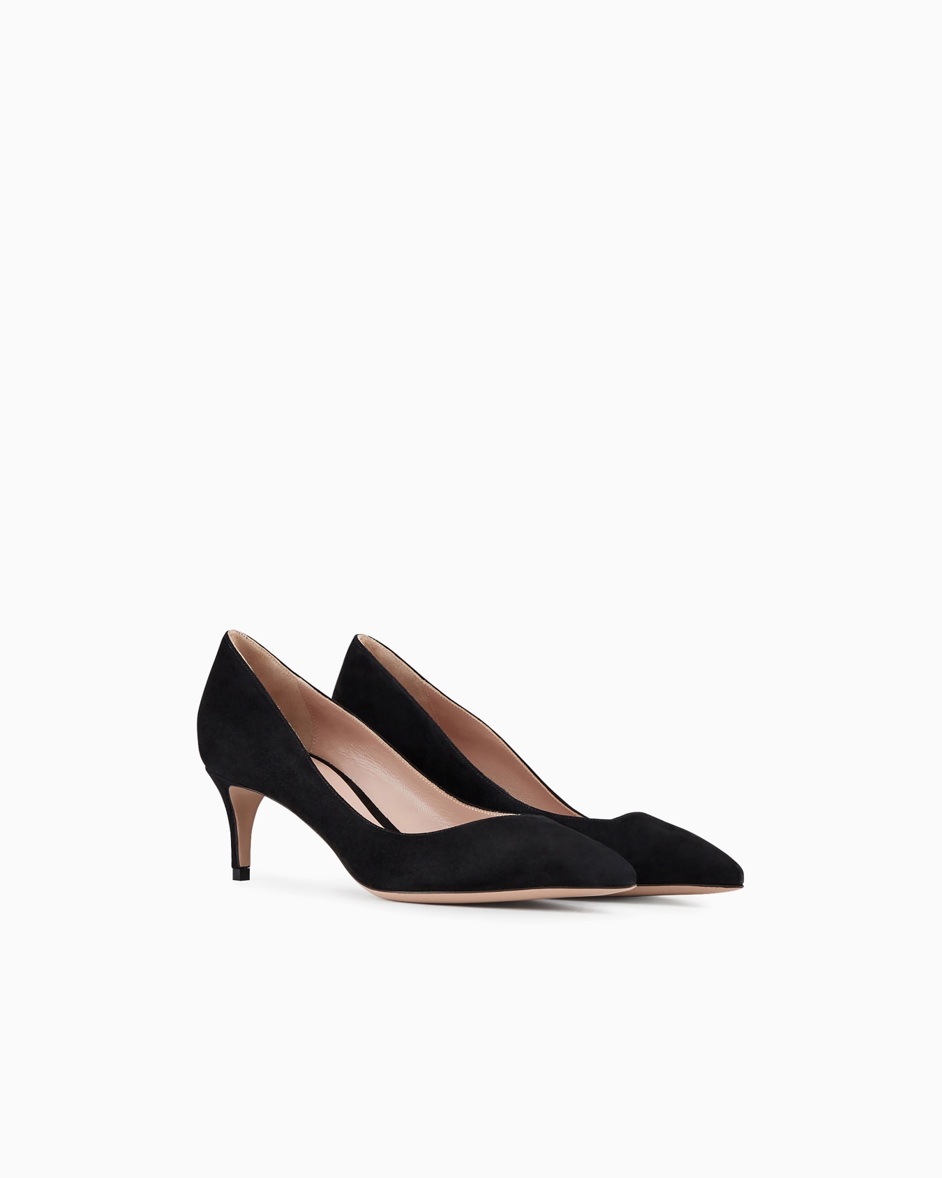 Suede court shoes with asymmetric top line Slide 1