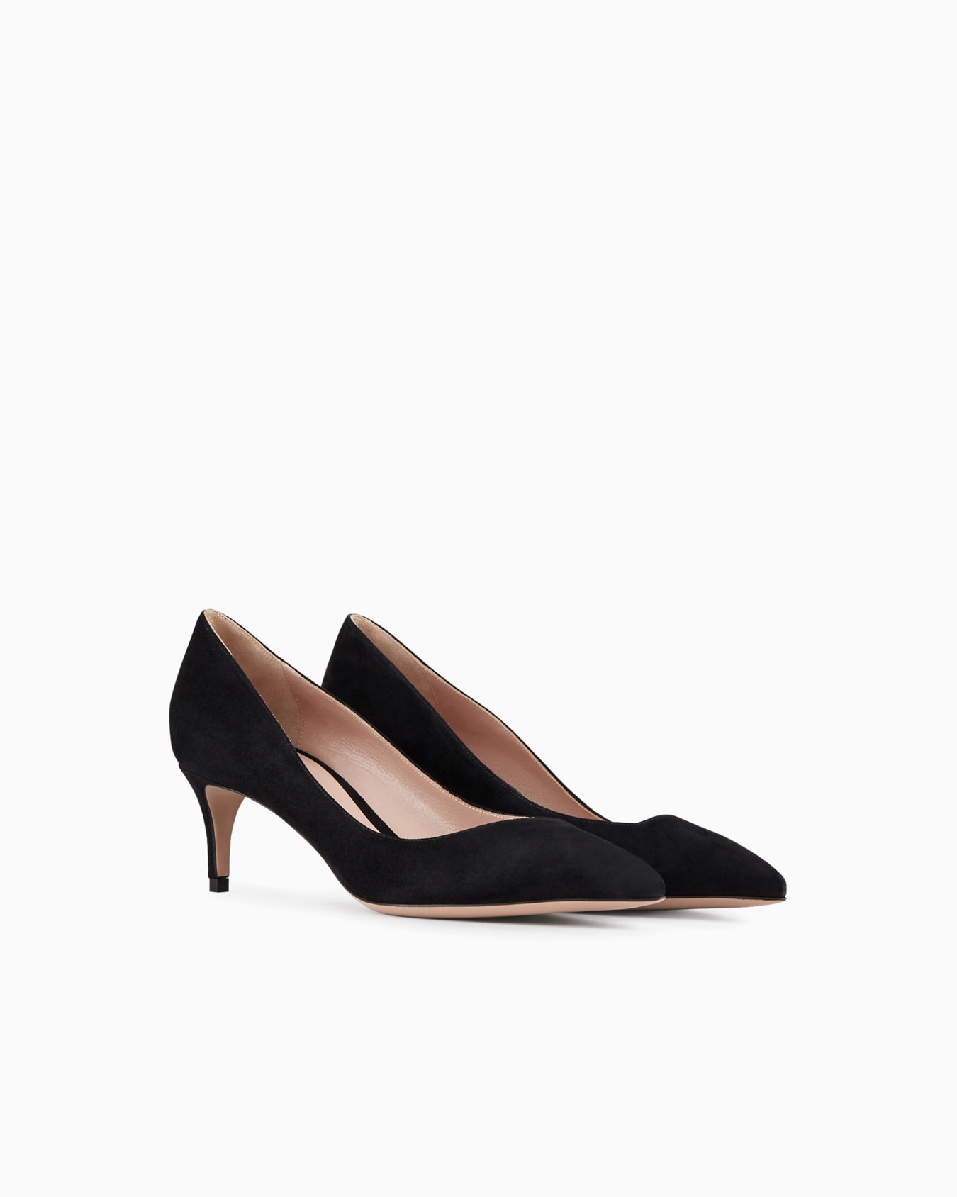 Suede court shoes with asymmetric top line スライドする 1