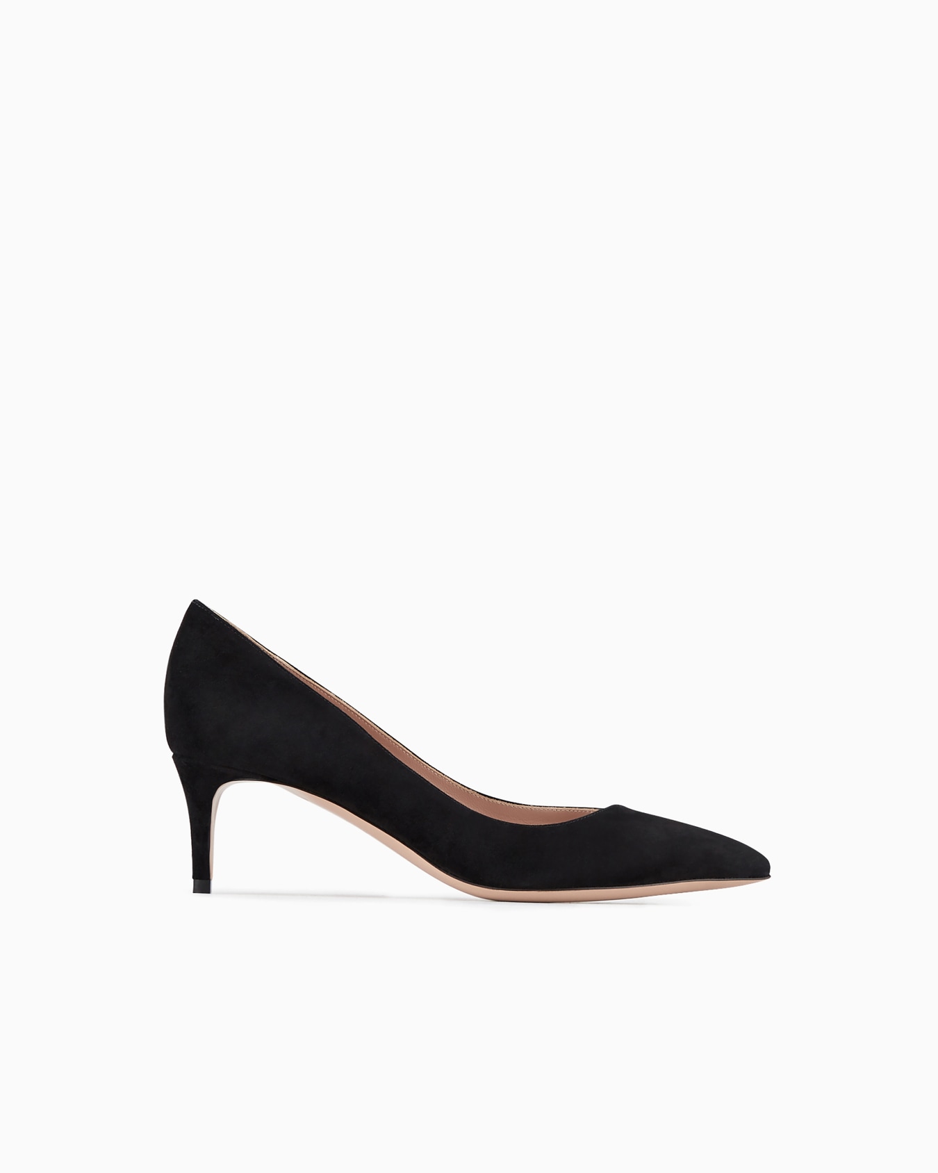Suede court shoes with asymmetric top line スライドする 0