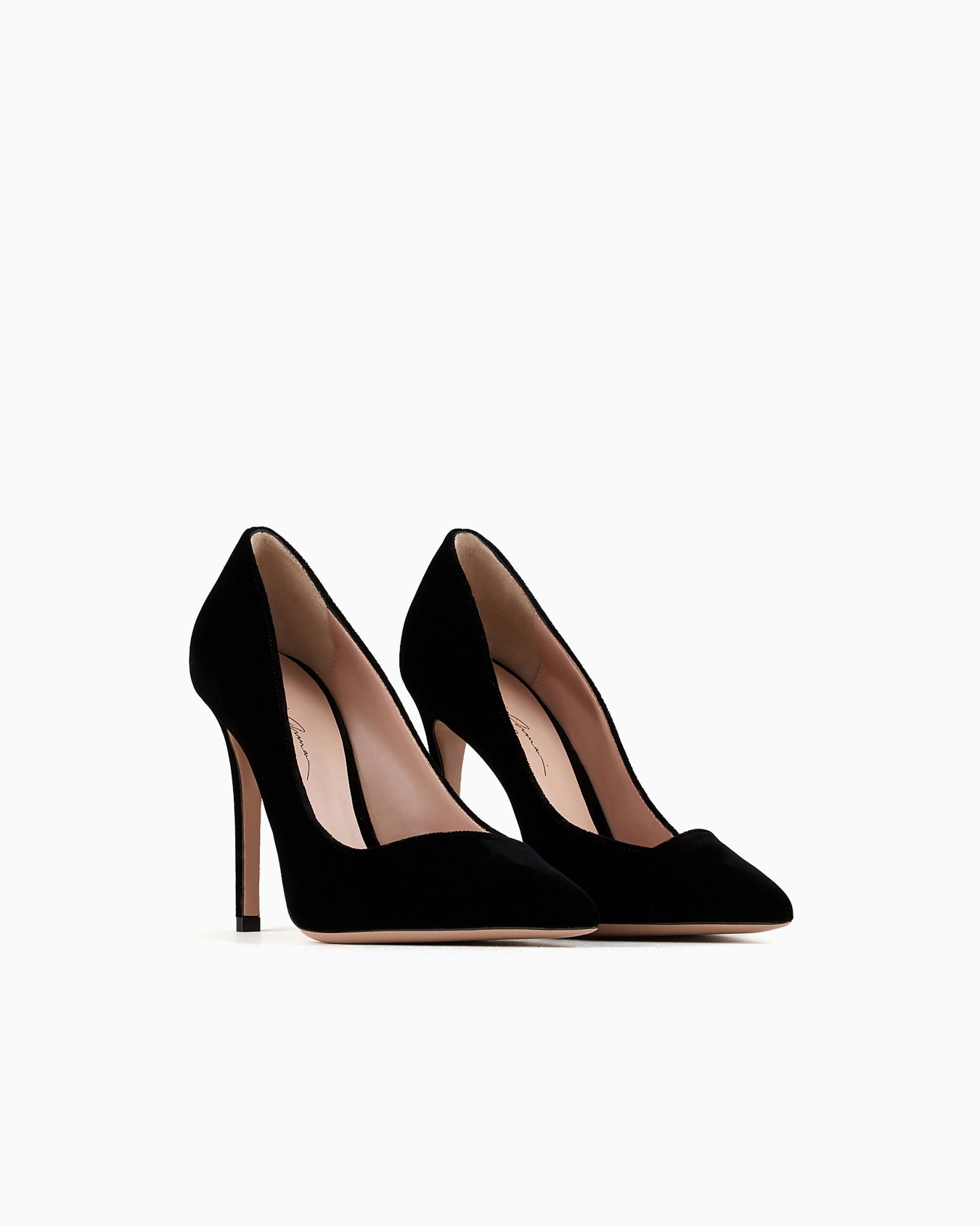 Velvet court shoes with an asymmetric top line Slide 1