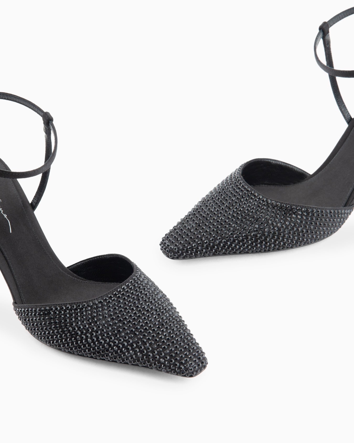 Zapatos de tiras de satén con strass Diapositiva 4