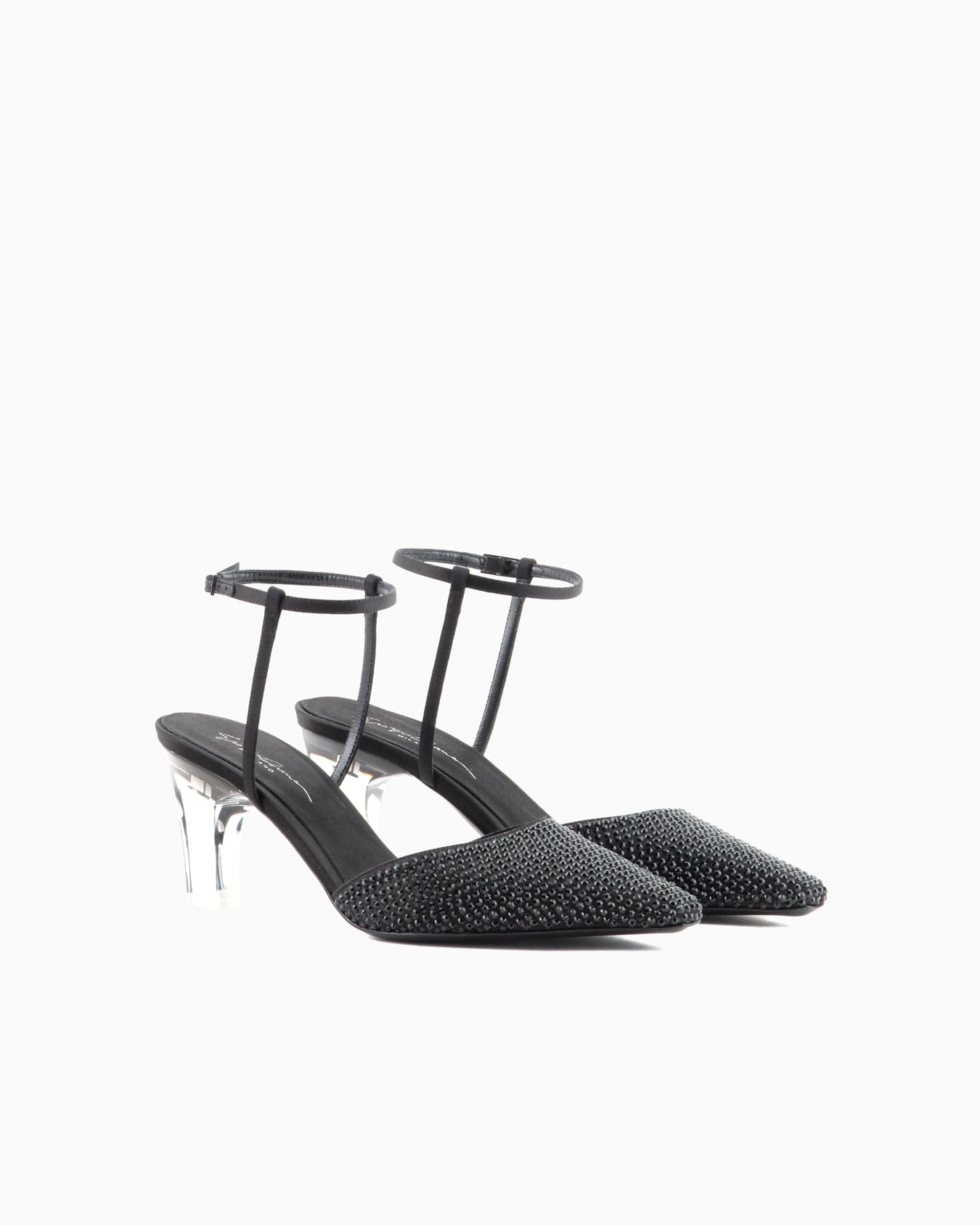 Zapatos de tiras de satén con strass Diapositiva 1