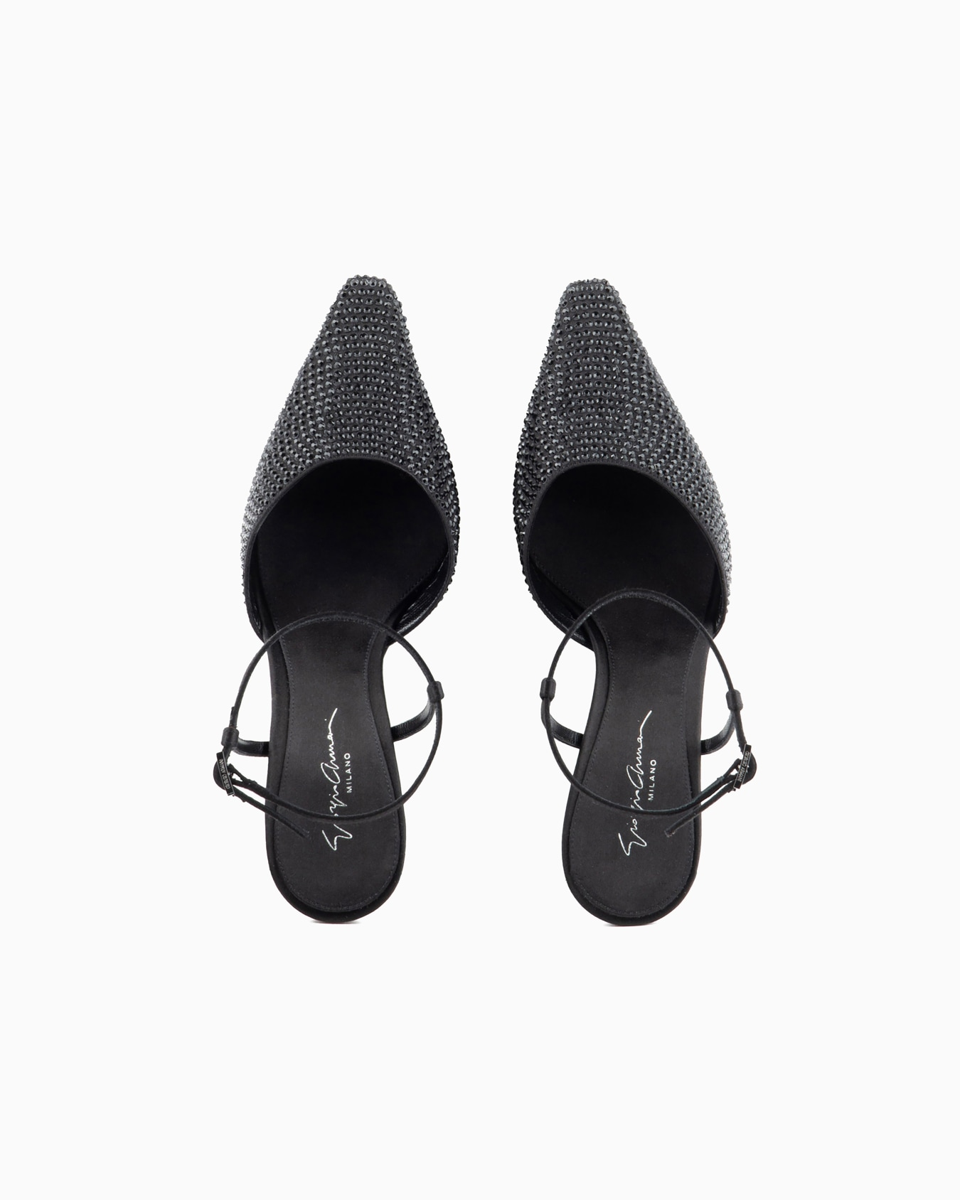 Zapatos de tiras de satén con strass Diapositiva 2