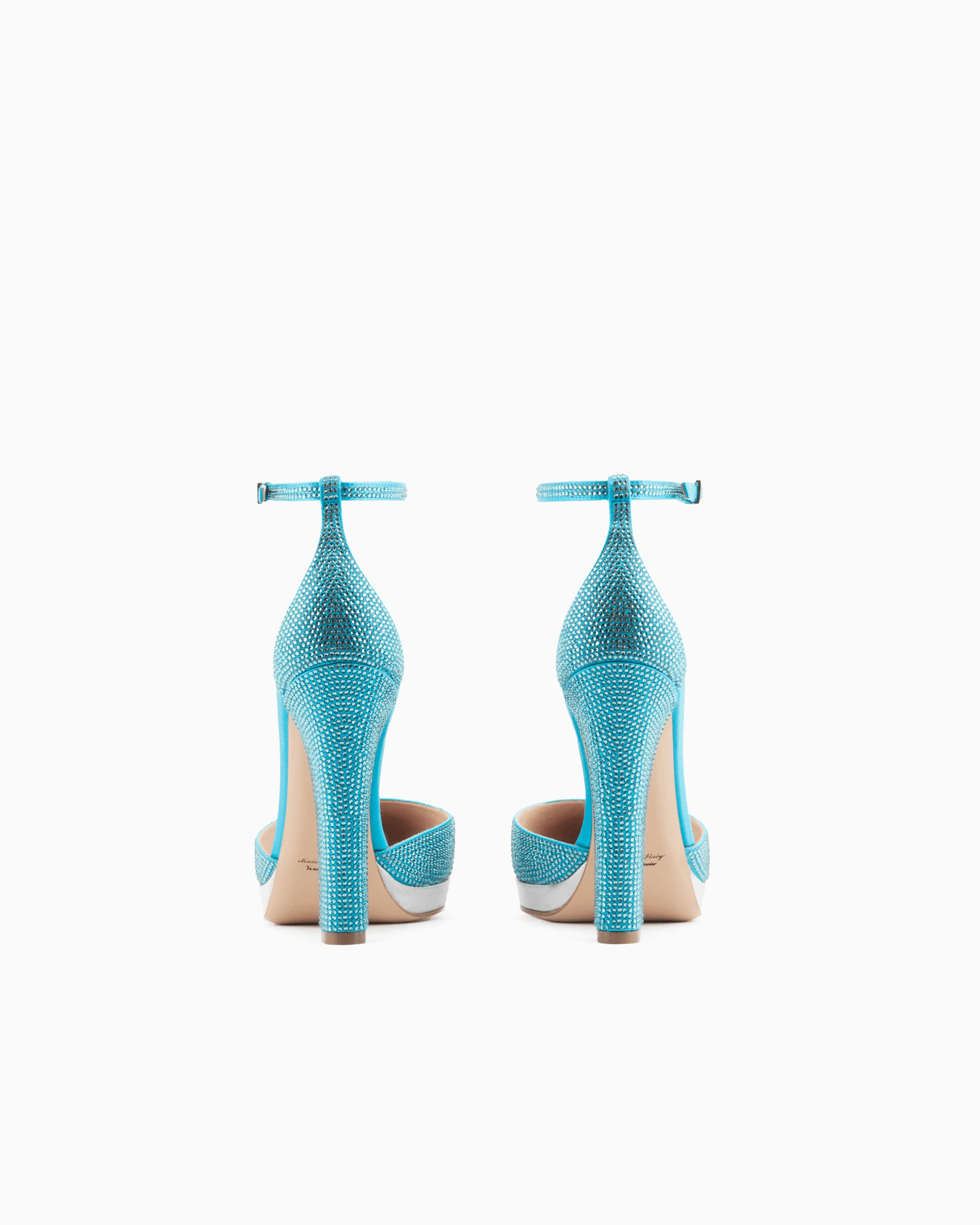Rhinestone and satin d'Orsay court shoes Diapositiva 3
