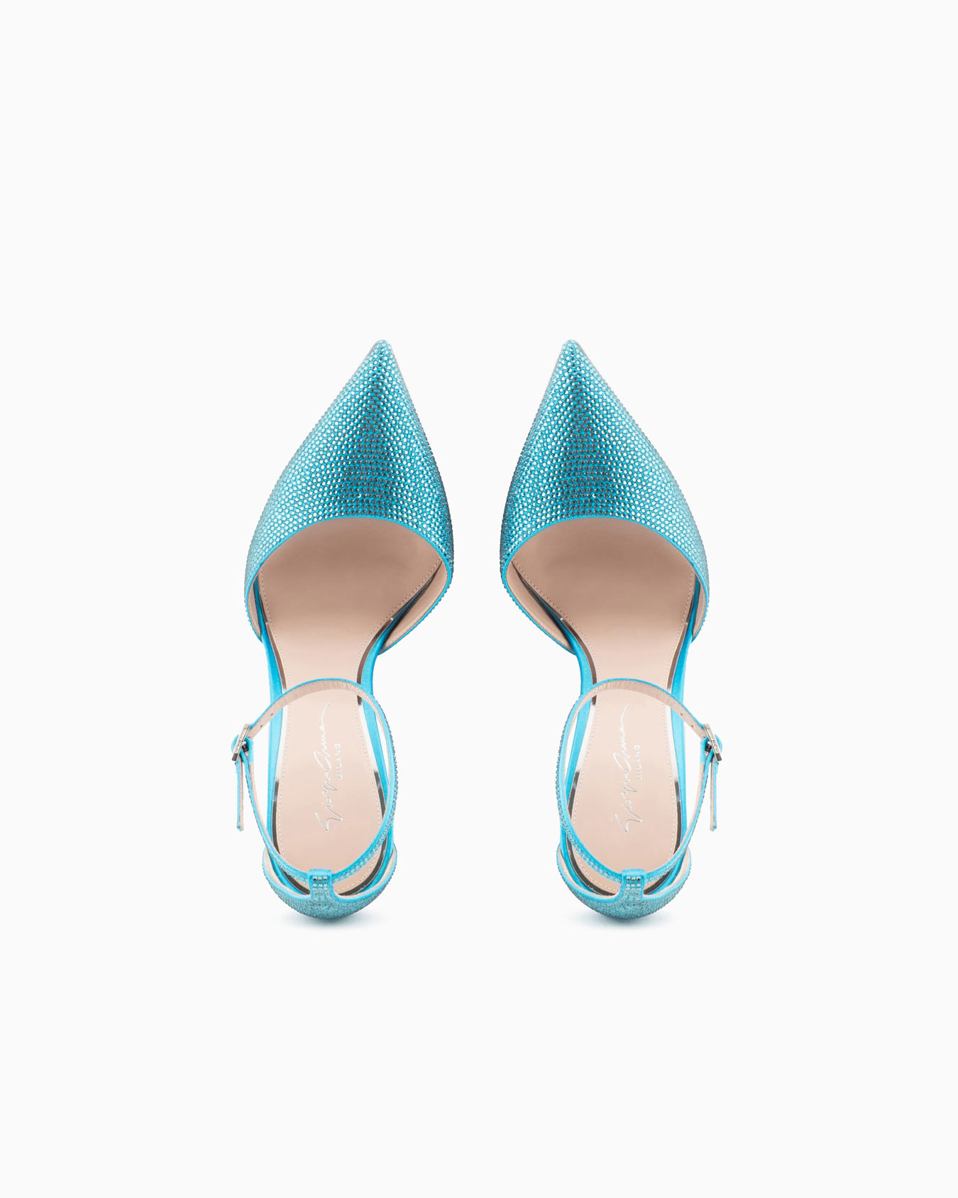 Rhinestone and satin d'Orsay court shoes Diapositiva 2