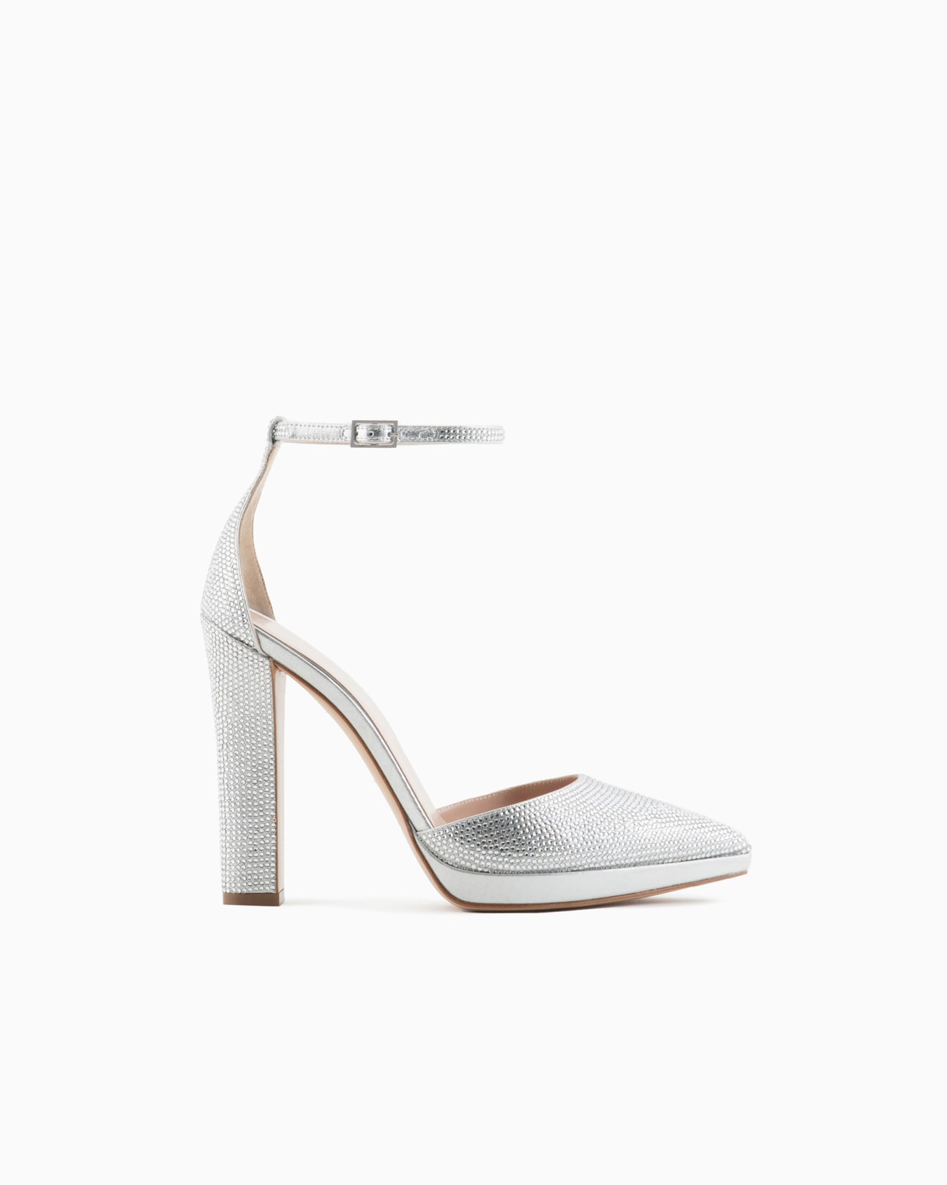 Rhinestone and Lurex d'Orsay court shoes Slide 0
