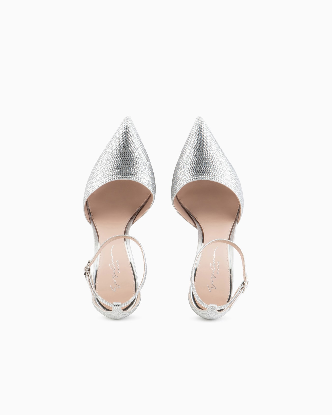 Rhinestone and Lurex d'Orsay court shoes Slide 2