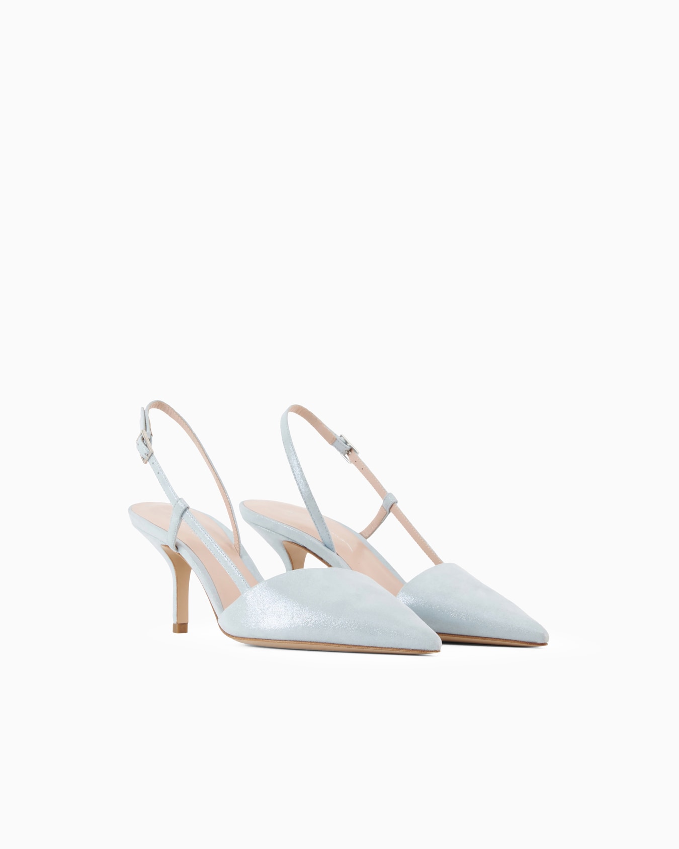 Laminated suede slingbacks Slide 1