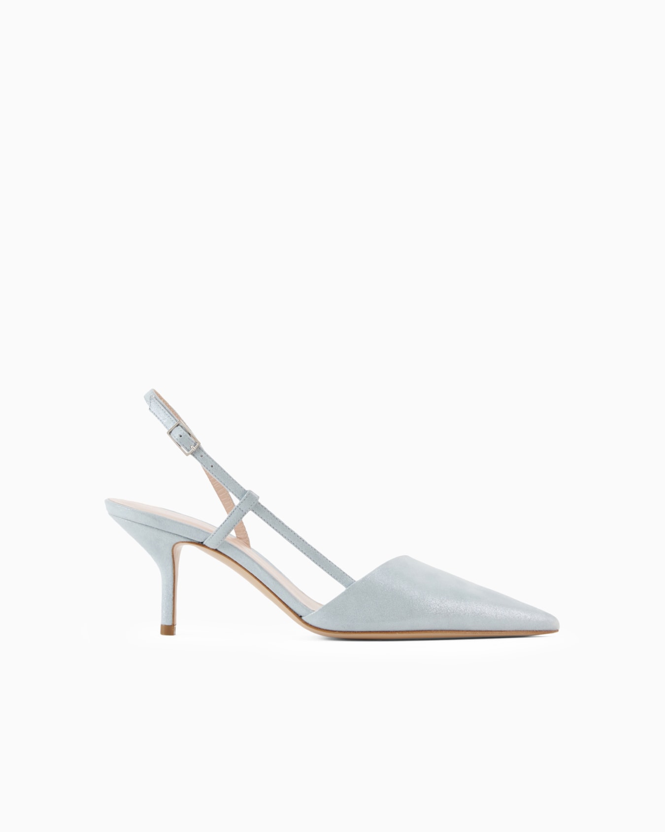 Laminated suede slingbacks Slide 0