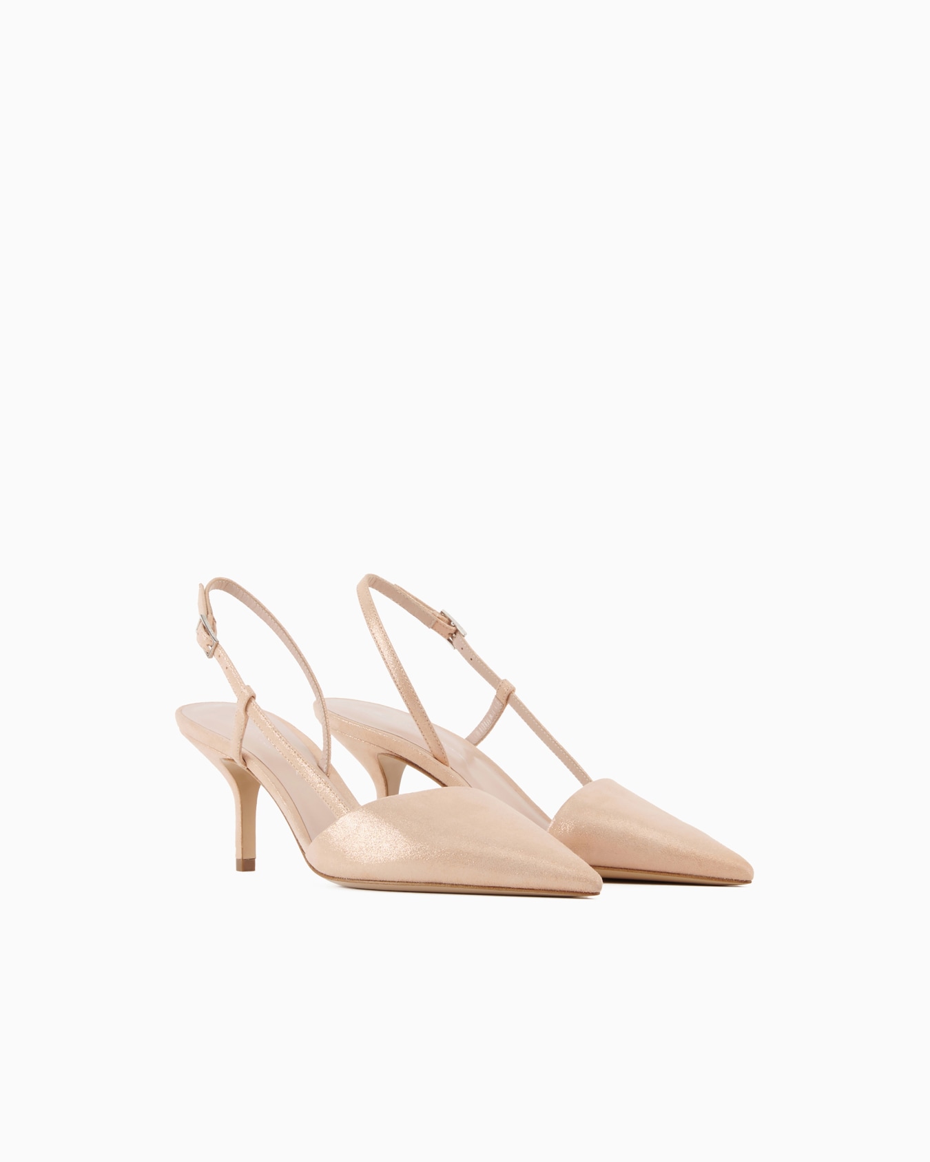 Laminated suede slingbacks Slide 1