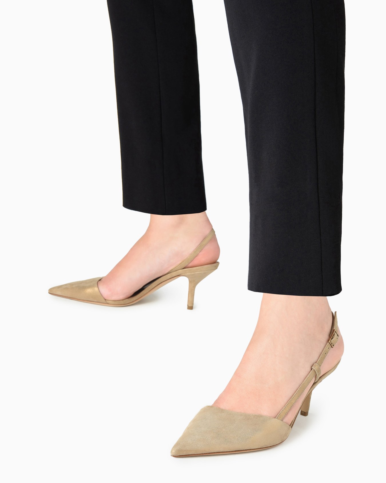 Laminated suede slingbacks Slide 5