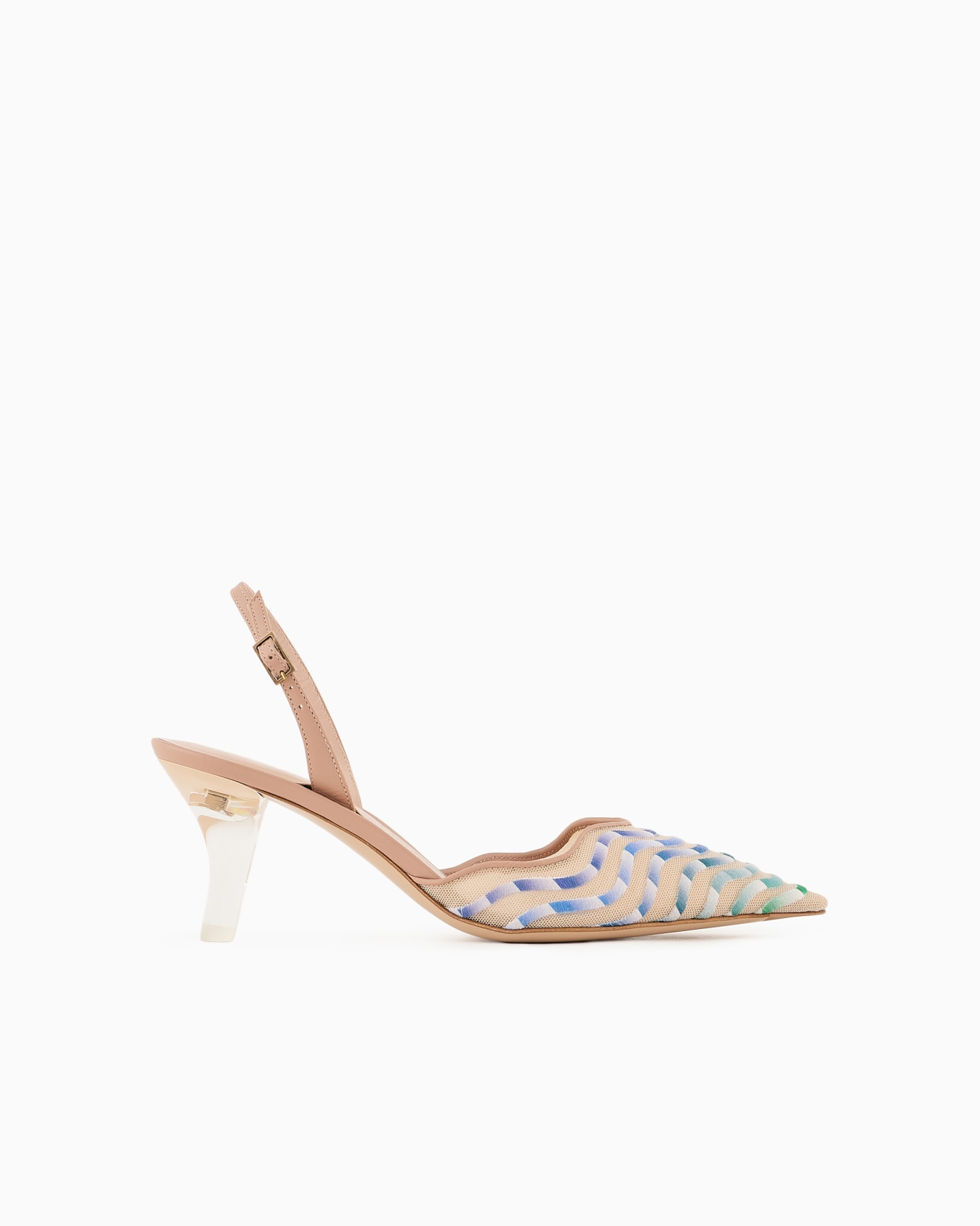 Mesh slingbacks with gradient nappa-leather embroidery Slide 0