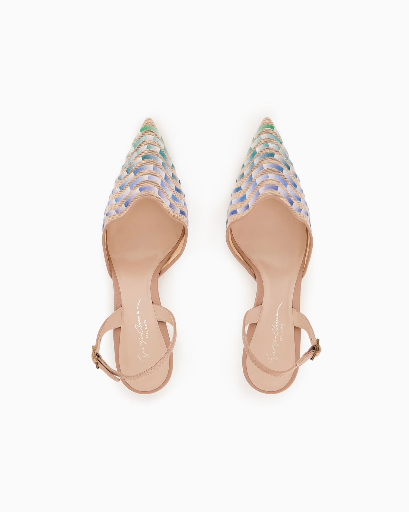 Mesh slingbacks with gradient nappa-leather embroidery Slide 2