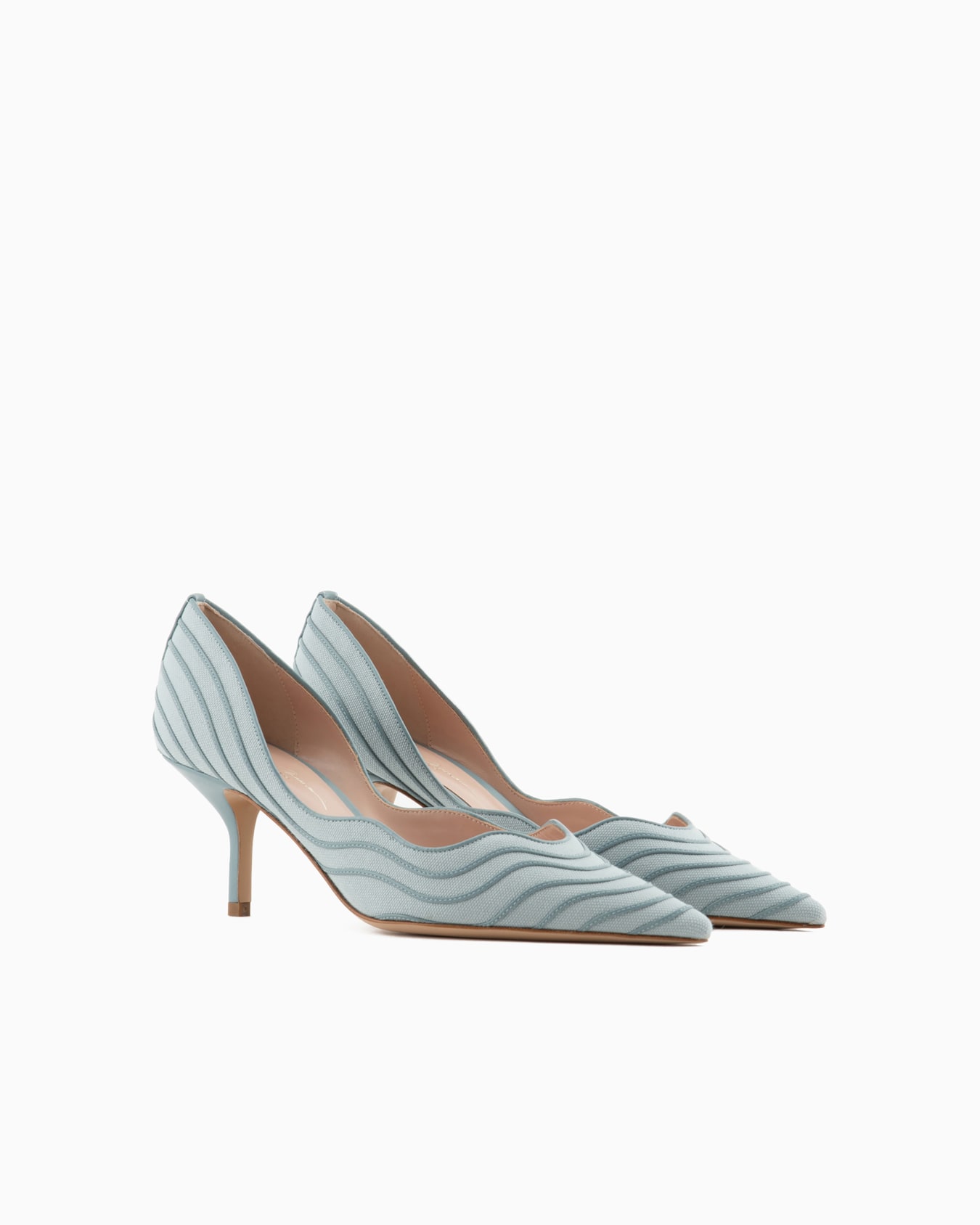 Escarpins en toile et cuir Diapositive 1