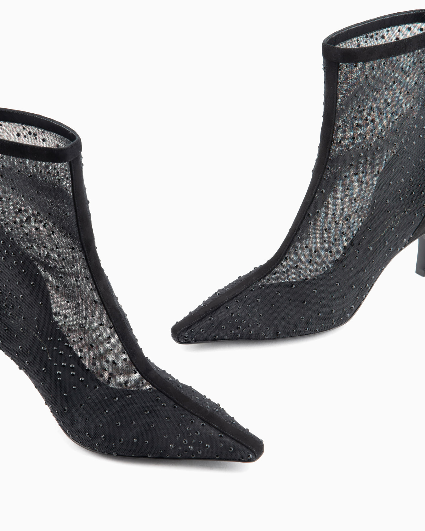 Stivaletti in tulle e strass in camoscio Slide 4