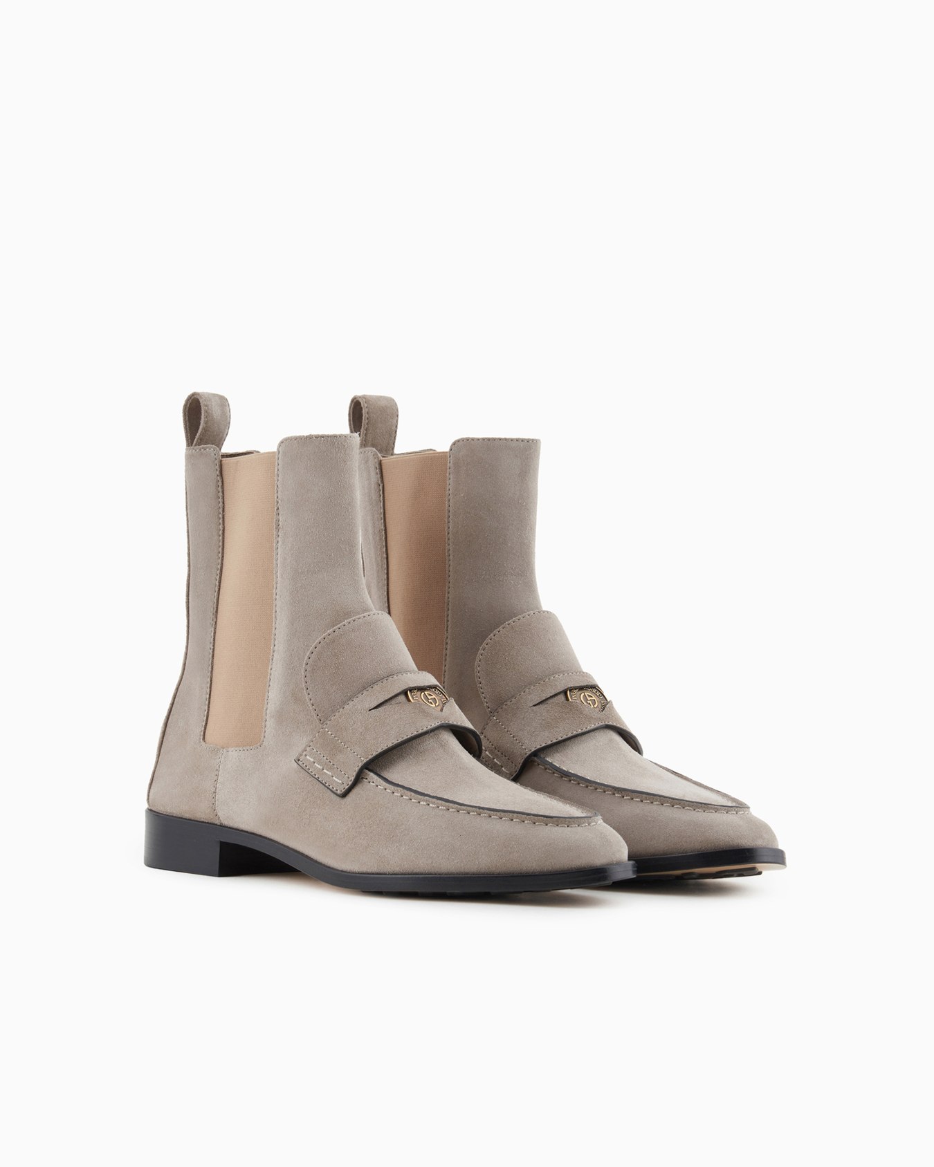 Bottines en cuir suédé Diapositive 1