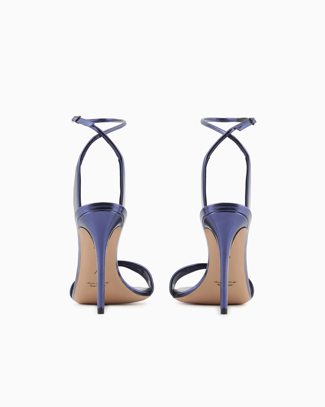 Sandales à talons en cuir laminé Diapositive 2