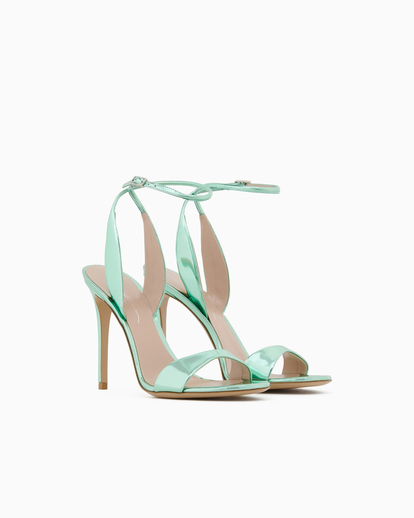 Absatz-Sandalen aus laminiertem Leder Folie 1
