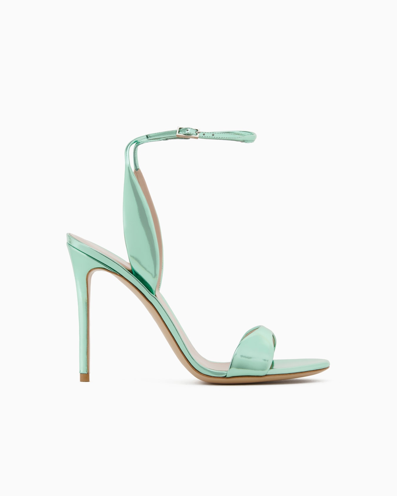 Lamé-leather heeled sandals Slide 0