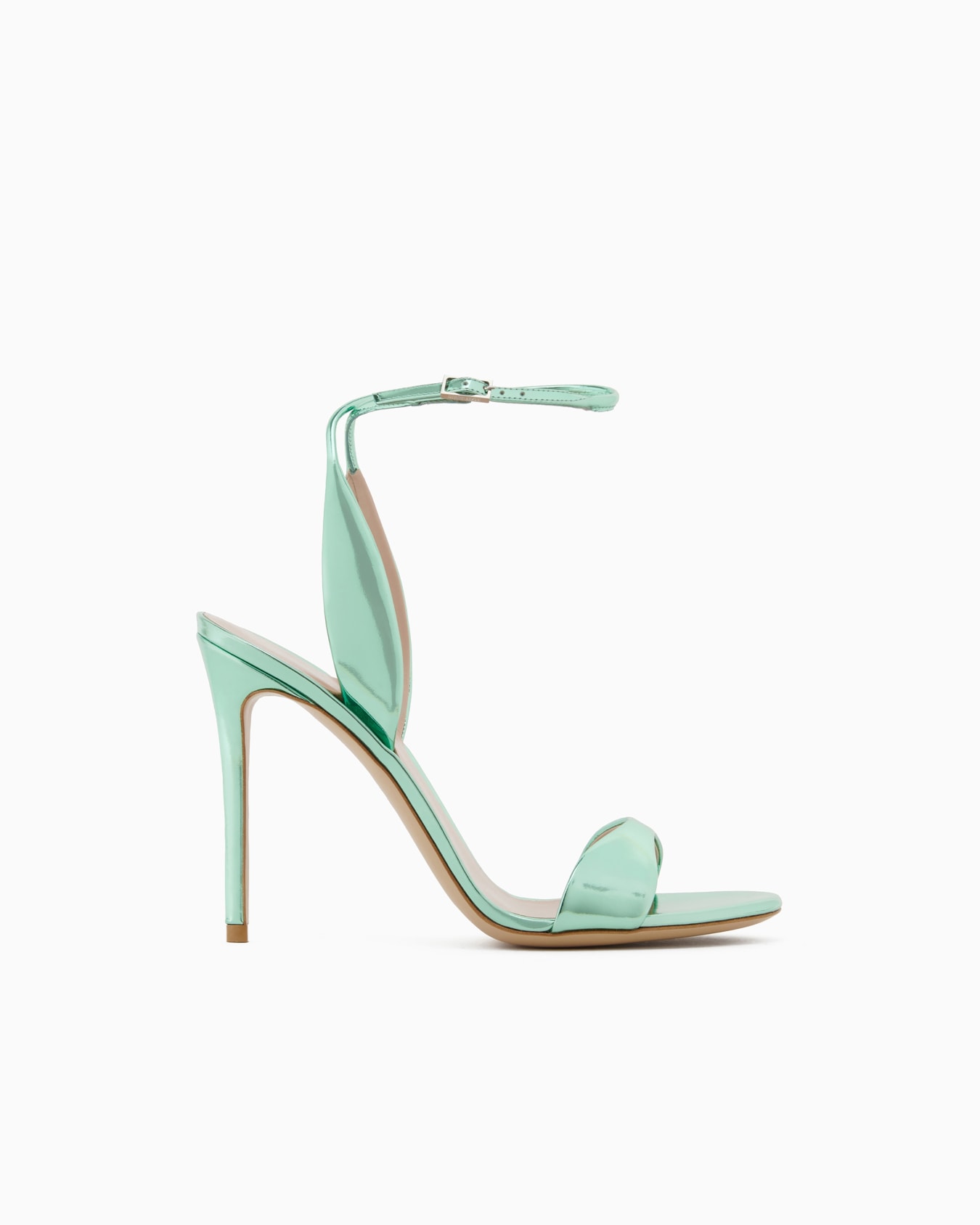 Absatz-Sandalen aus laminiertem Leder Folie 0