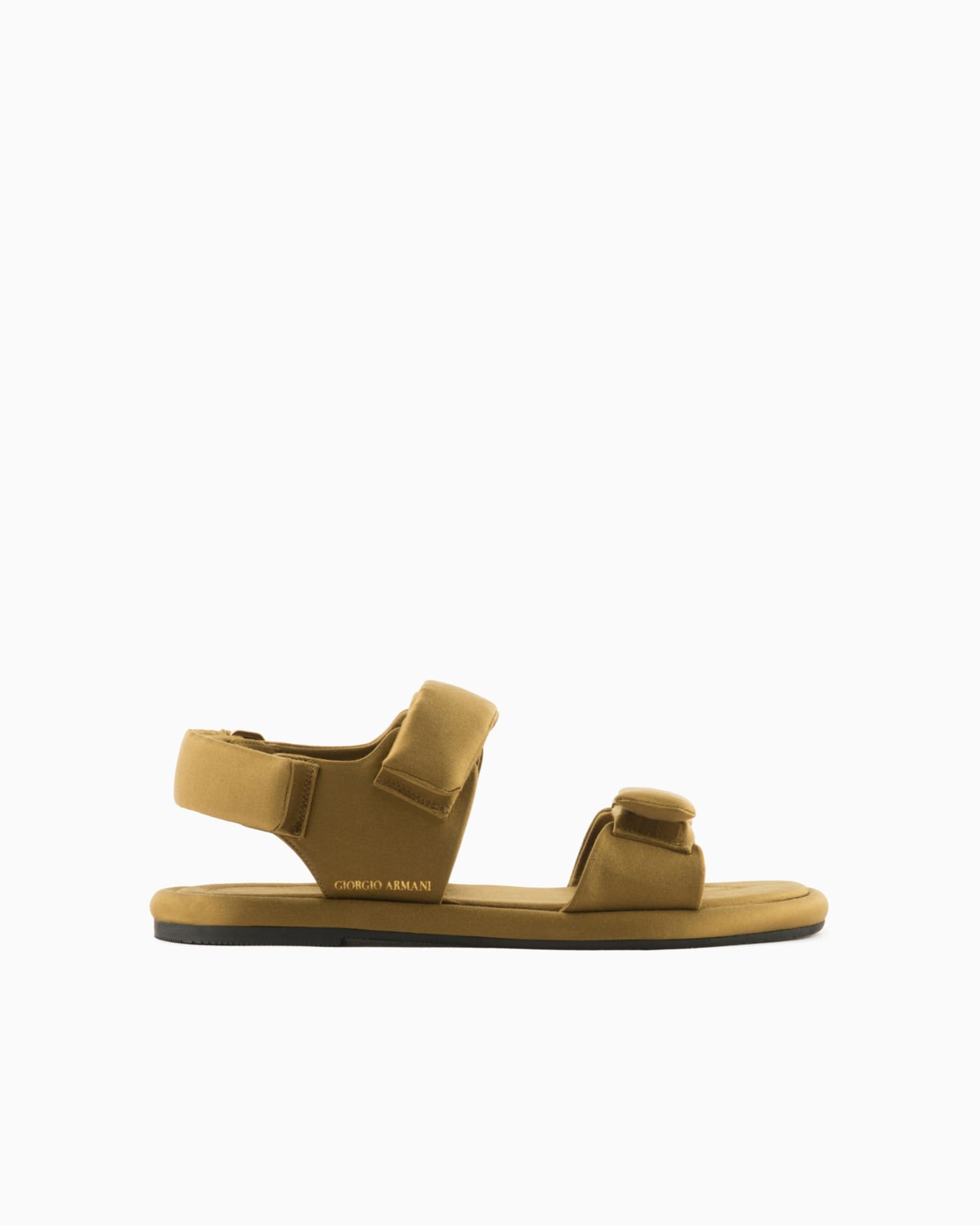 Padded satin flat sandals Slide 0