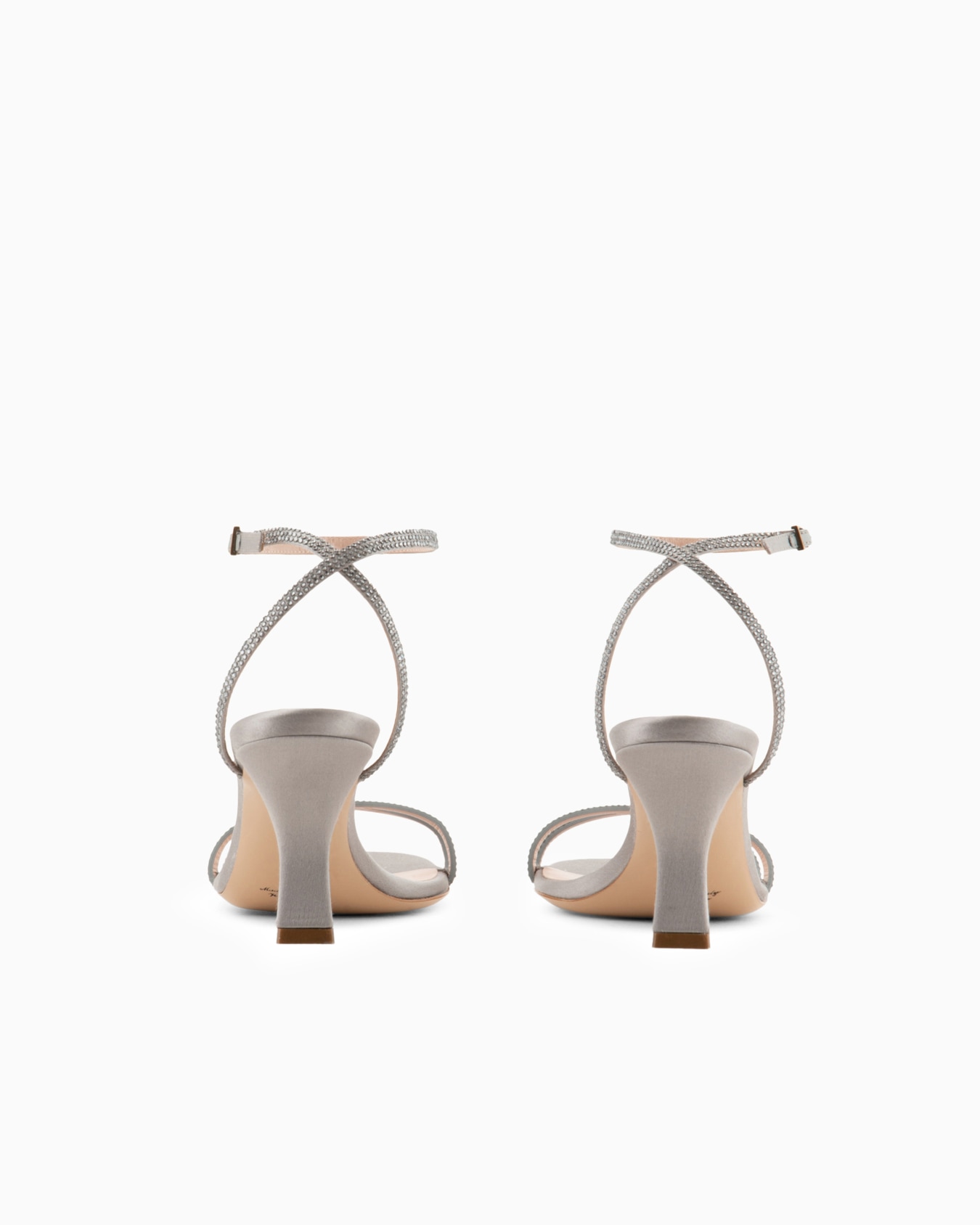 Satin and rhinestone heeled sandals Slide 3