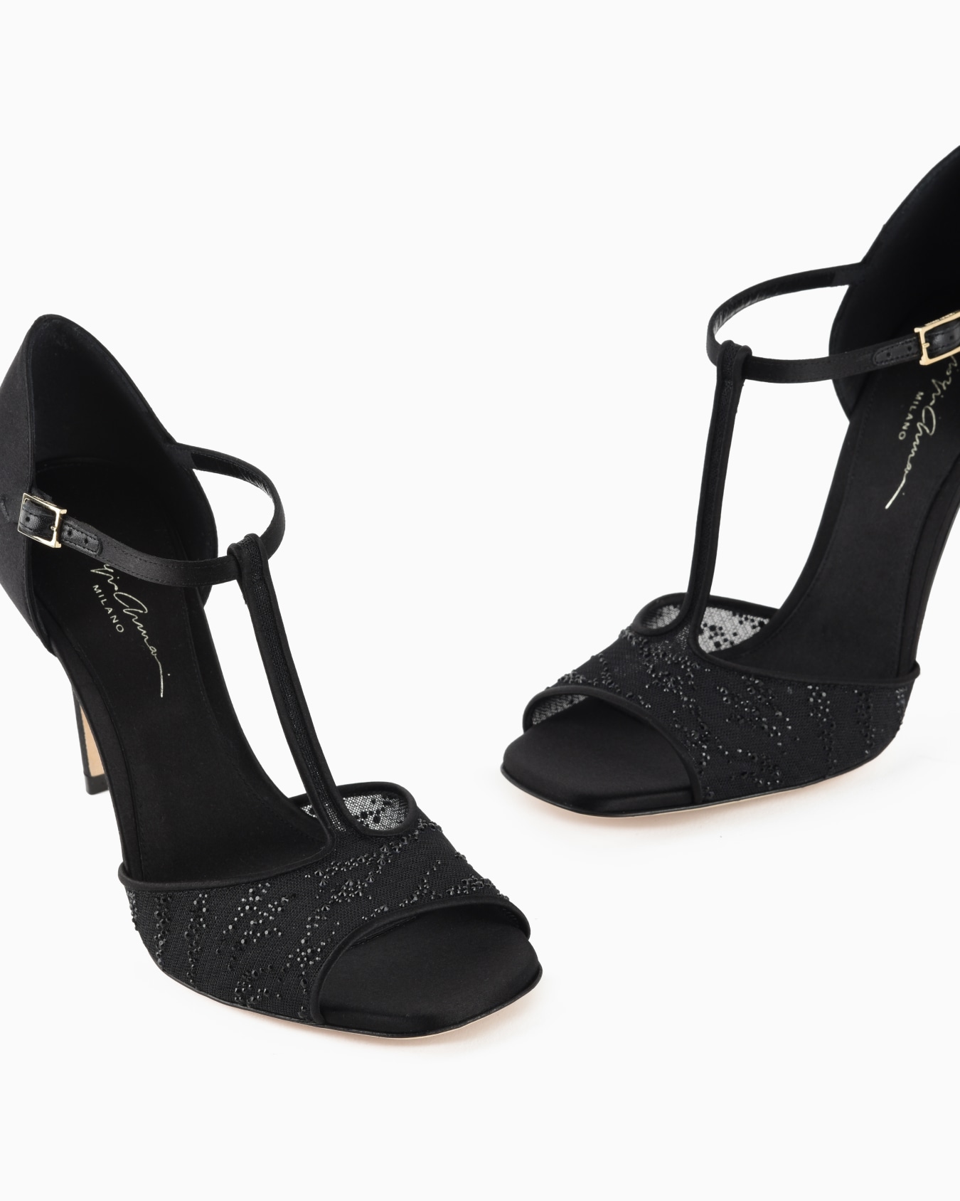 Sandales à bride en T en résille et strass Diapositive 4