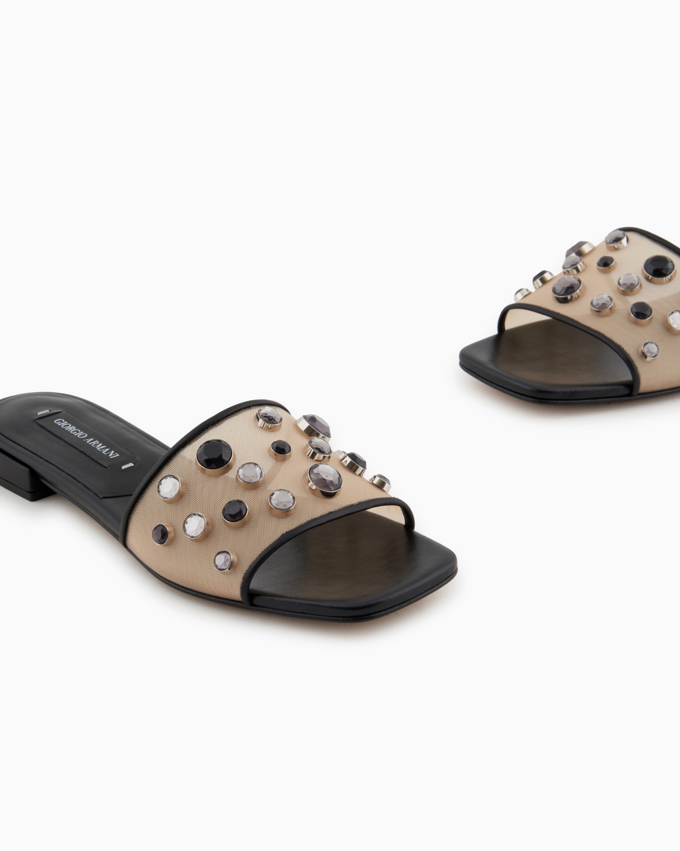 Giorgio Armani x 10 Corso Como Sandali flat in rete e strass incastonati Slide 4