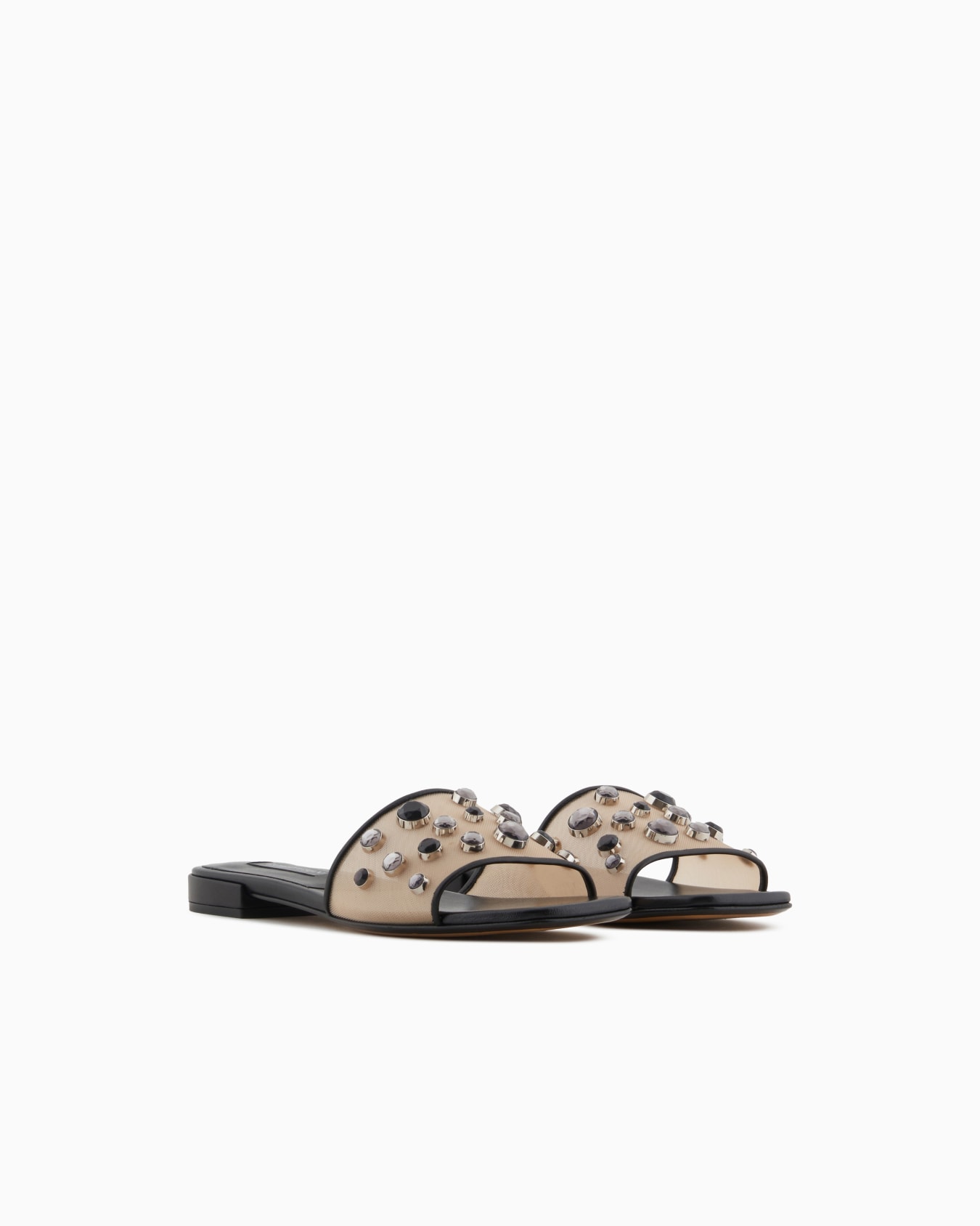 Giorgio Armani x 10 Corso Como Sandali flat in rete e strass incastonati Slide 1