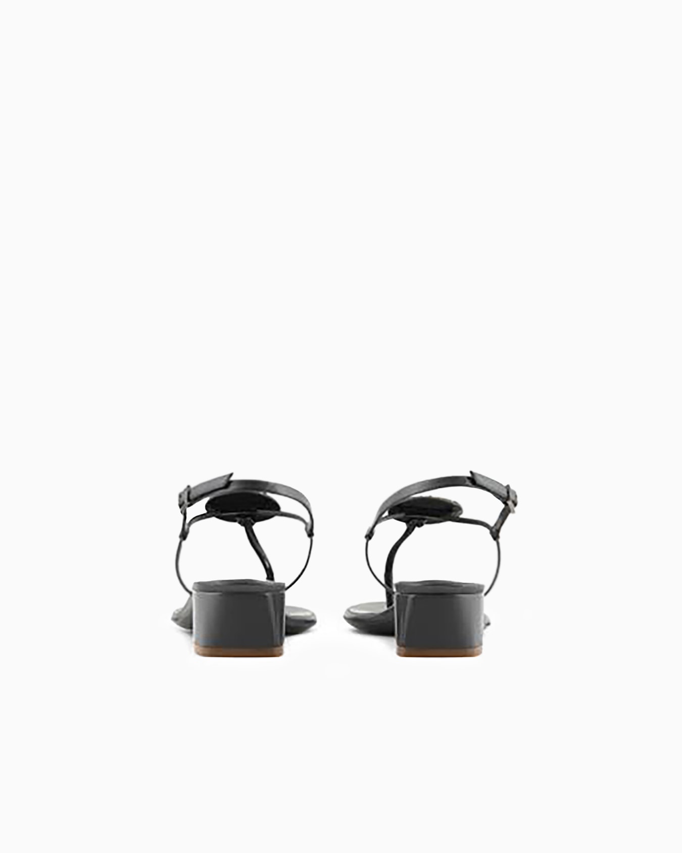 Sandali infradito con tacco in nappa laminata Slide 3