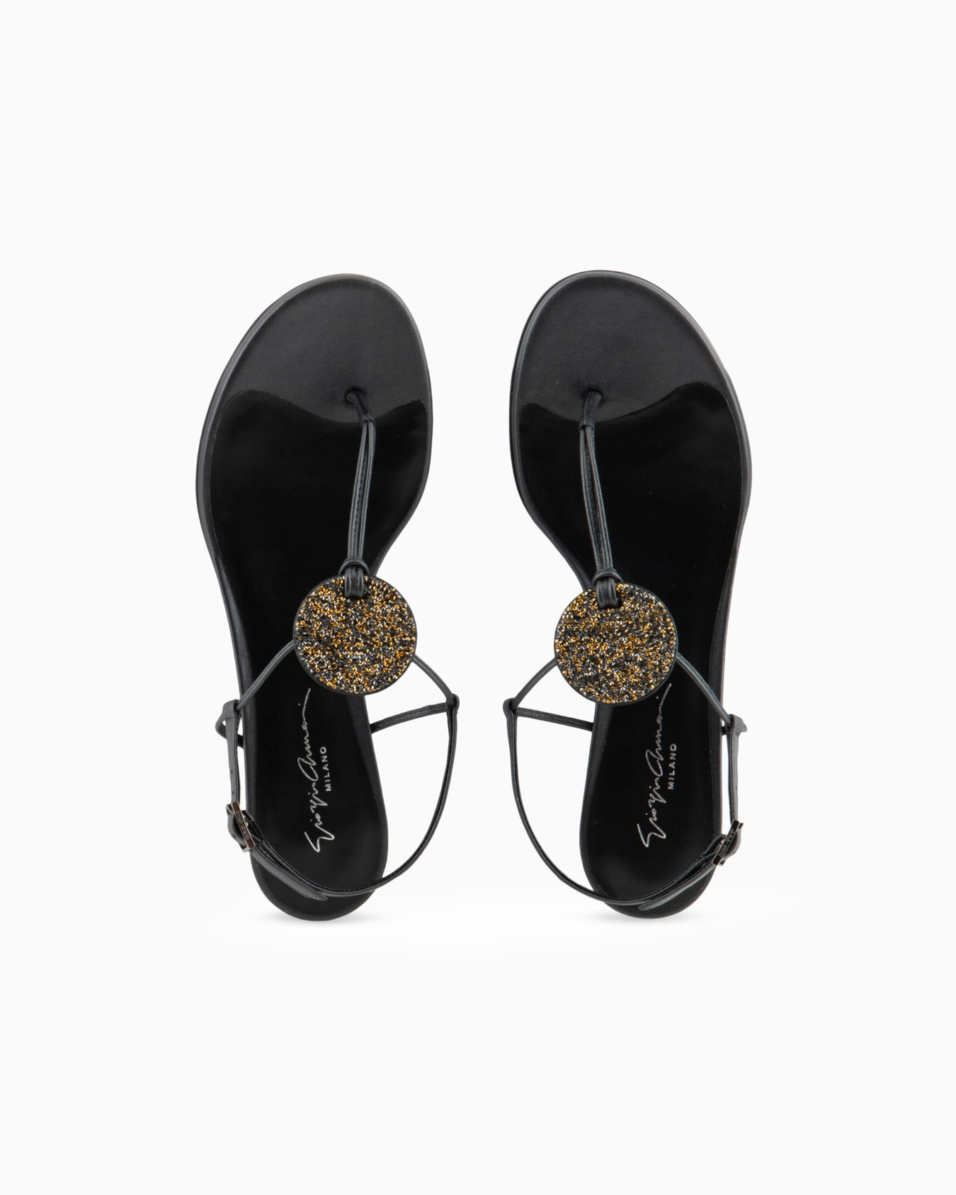 Laminated nappa-leather thong sandals with heels Slide 2