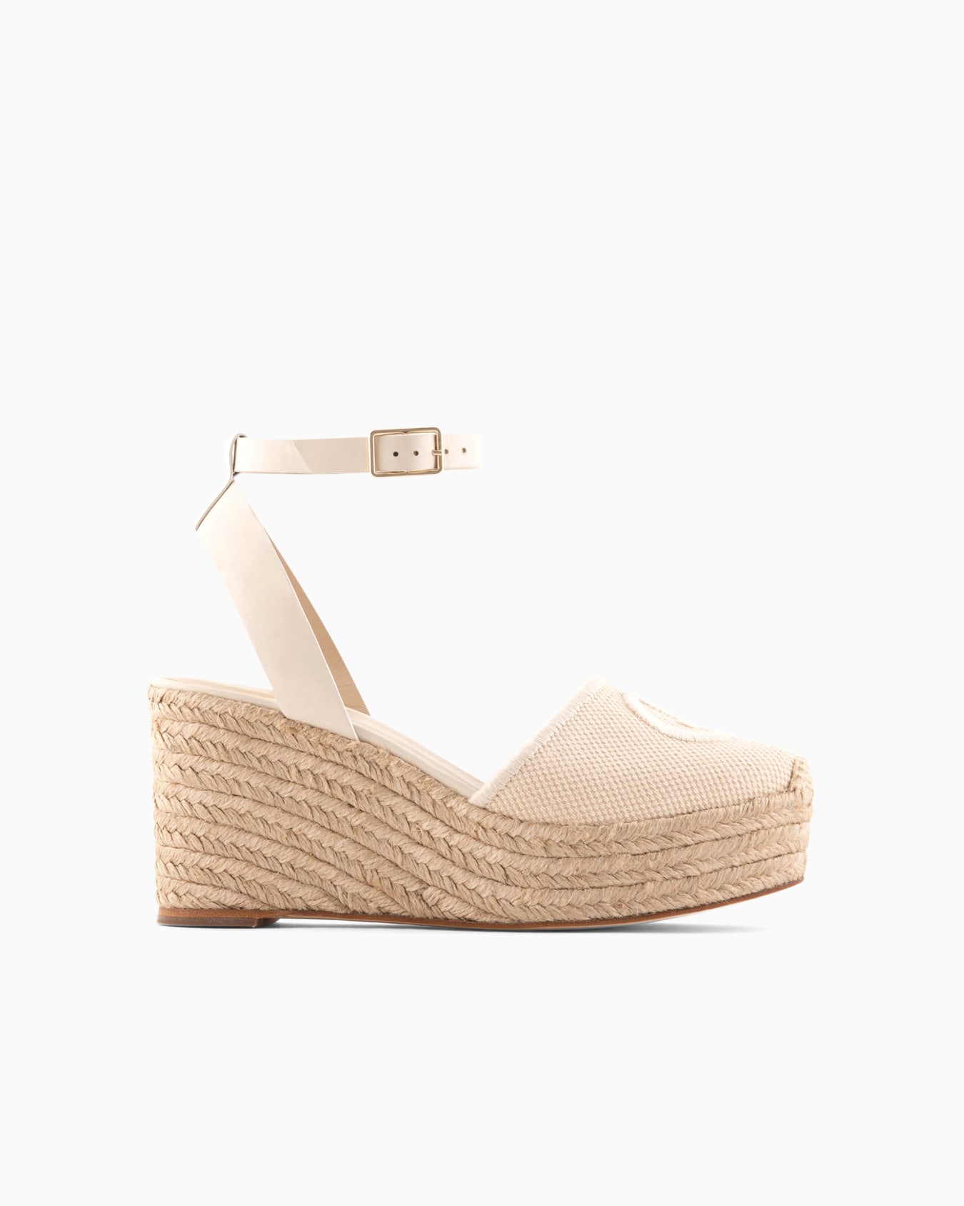Cotton espadrilles with wedges and embroidered logo Slide 0
