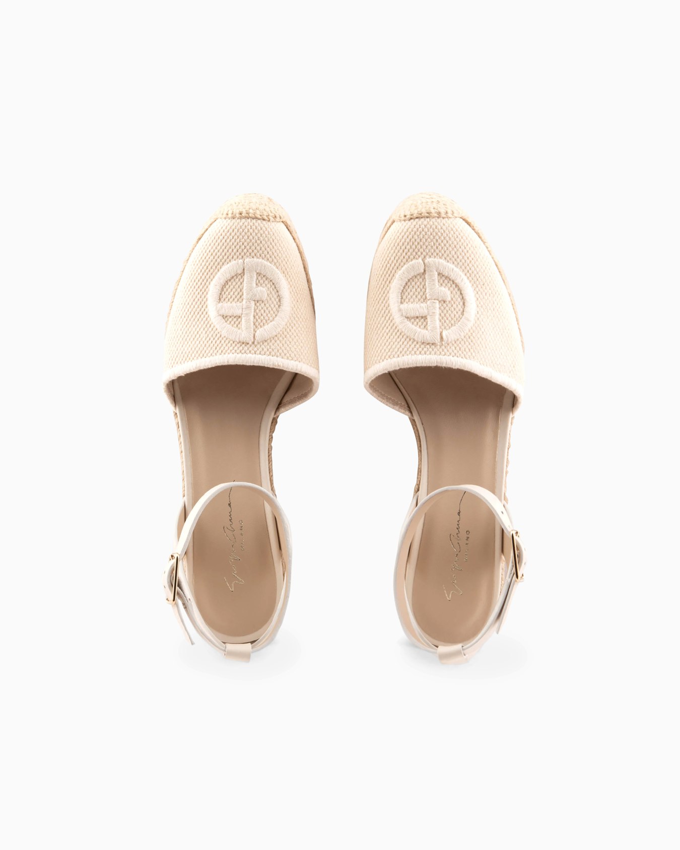Cotton espadrilles with wedges and embroidered logo Slide 2