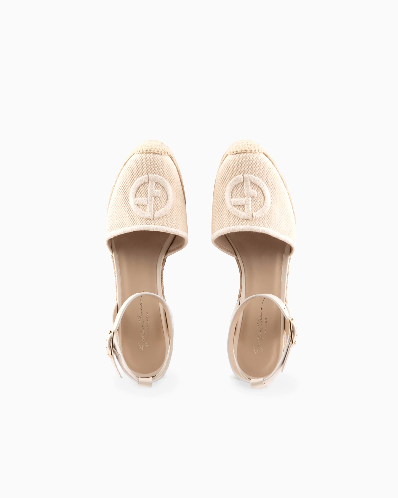 Cotton espadrilles with wedges and embroidered logo Diapositiva 2