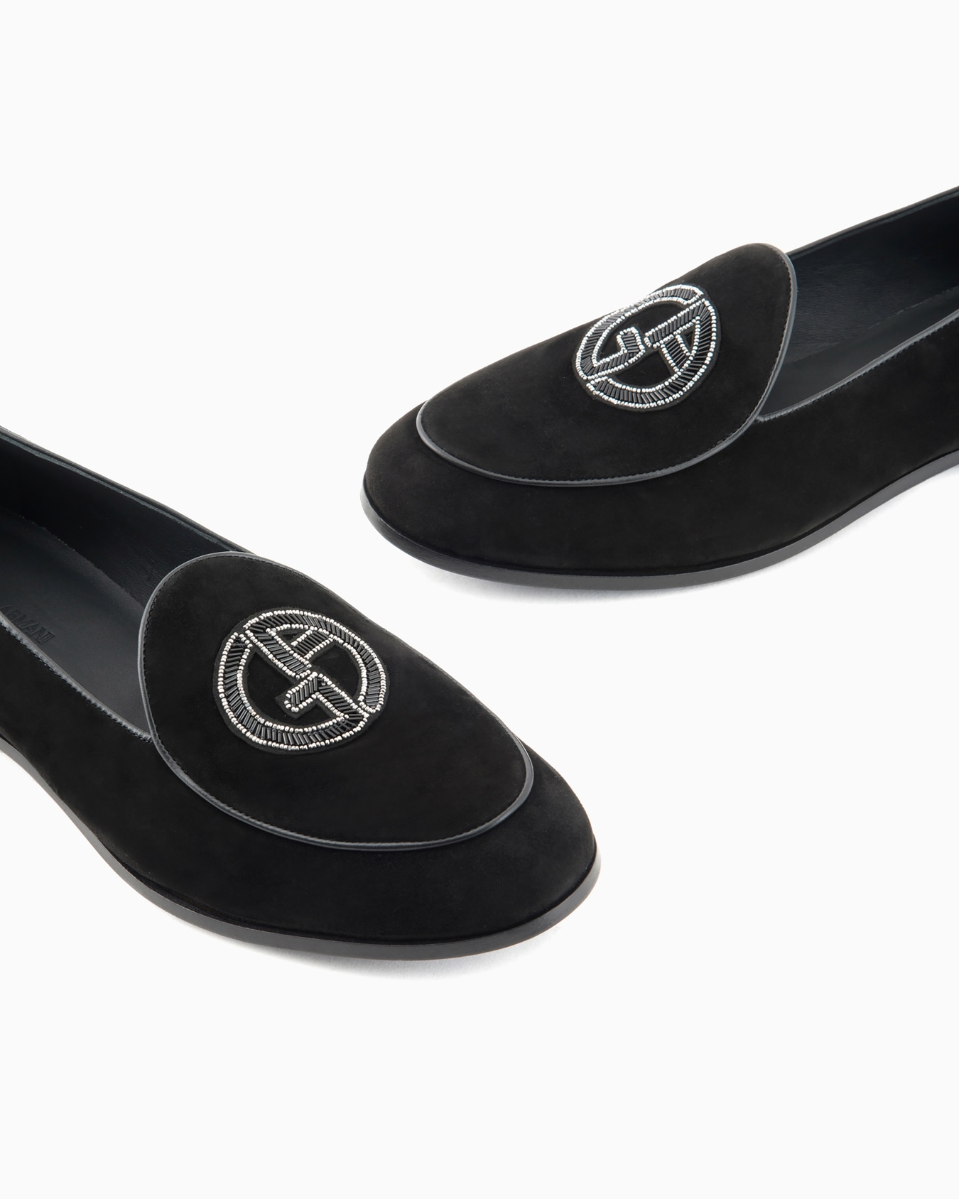 Suede loafers with embroidered logo Slide 4