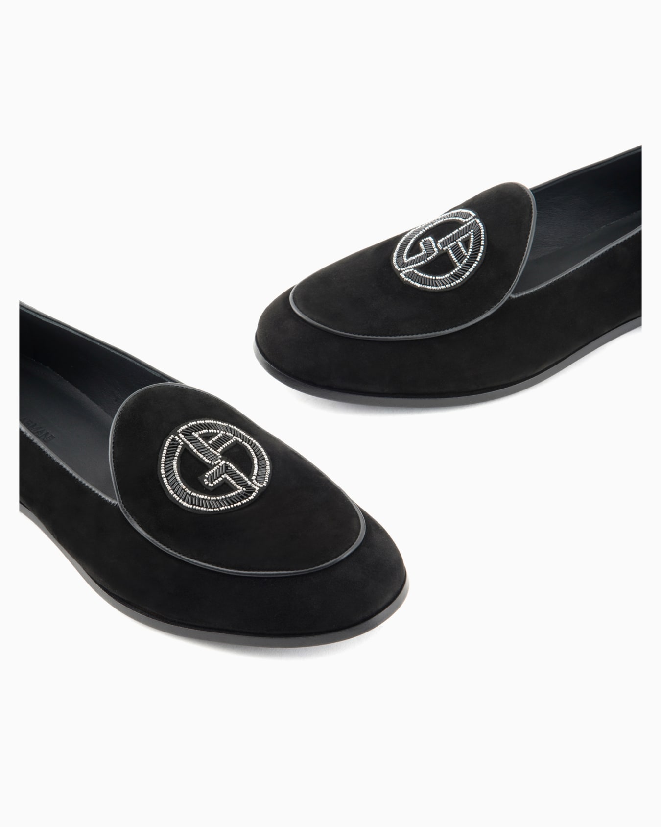 Suede loafers with embroidered logo Slide 4