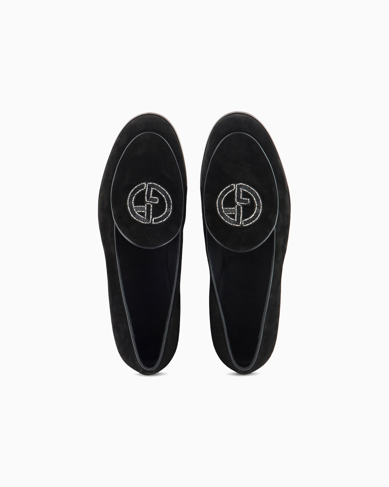 Suede loafers with embroidered logo Slide 2