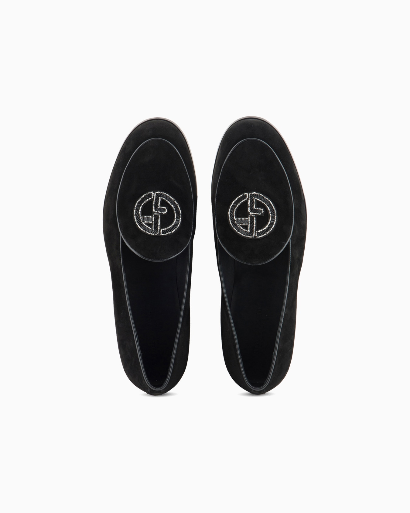 Suede loafers with embroidered logo Slide 2