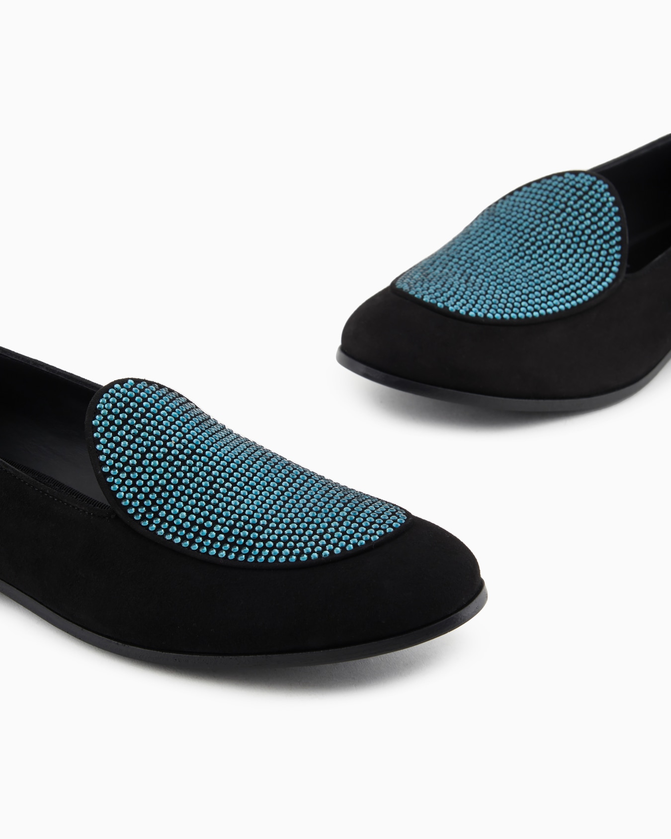 Rhinestoned suede loafers Slide 4
