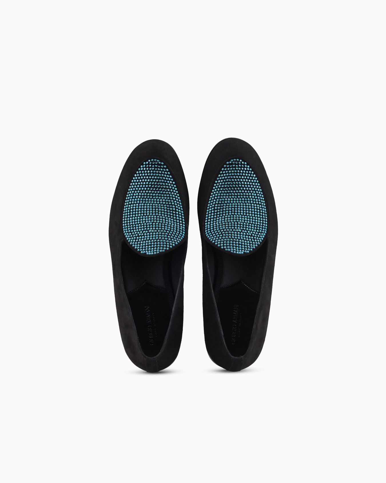 Rhinestoned suede loafers Slide 2