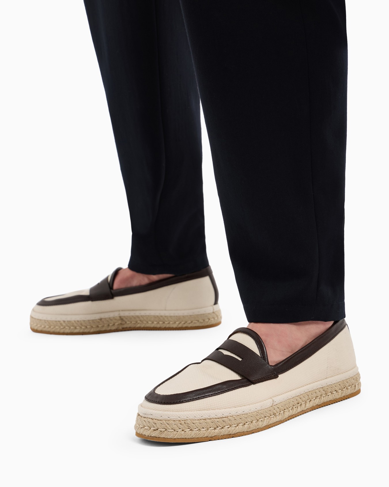 Mocassins en toile et nappa avec semelle en corde Diapositive 6