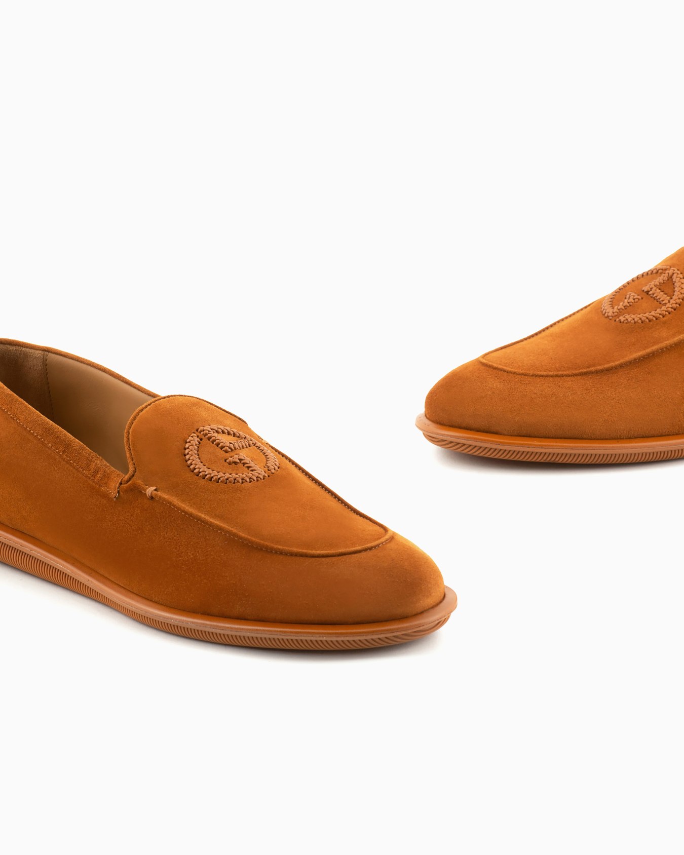 Suede loafers with embroidered logo Slide 4