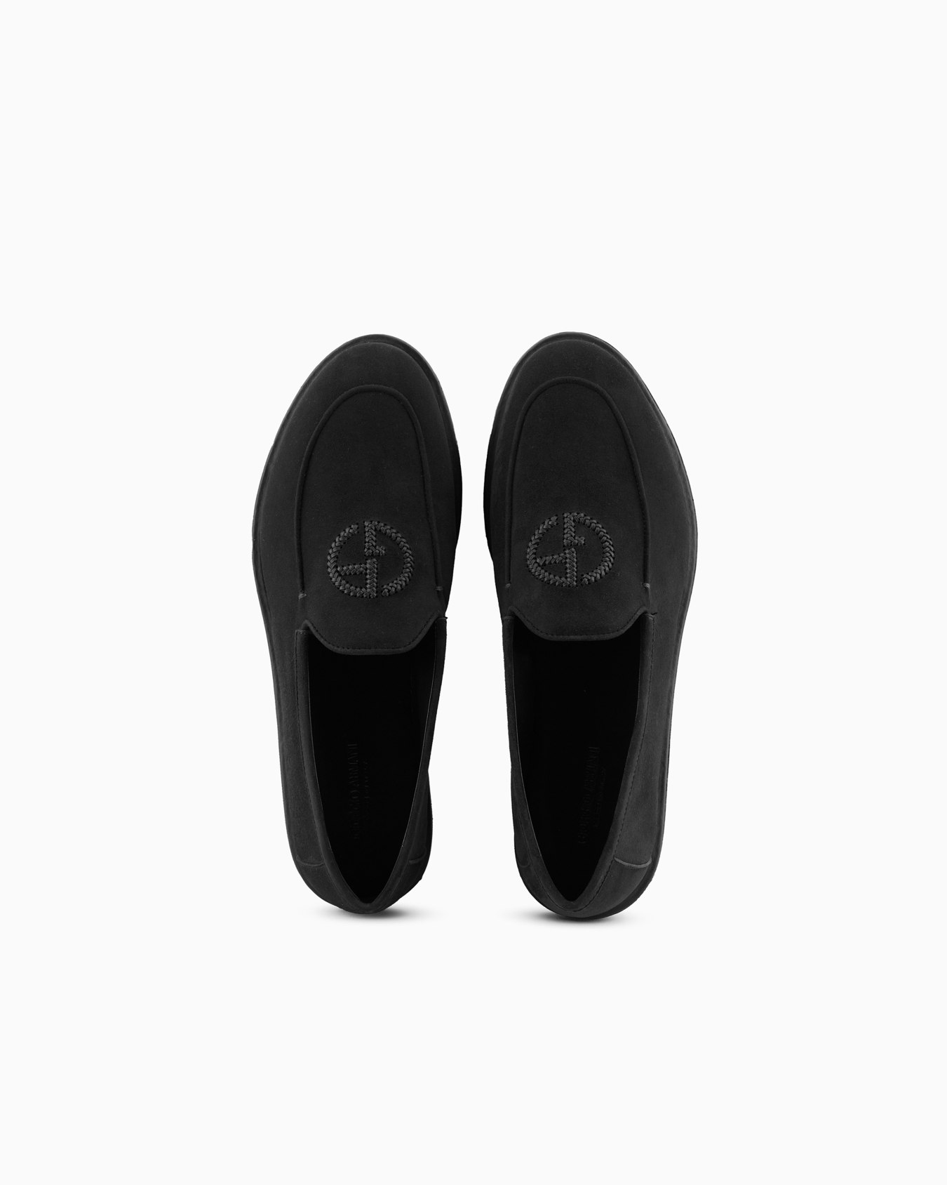 Suede loafers with embroidered logo Slide 2