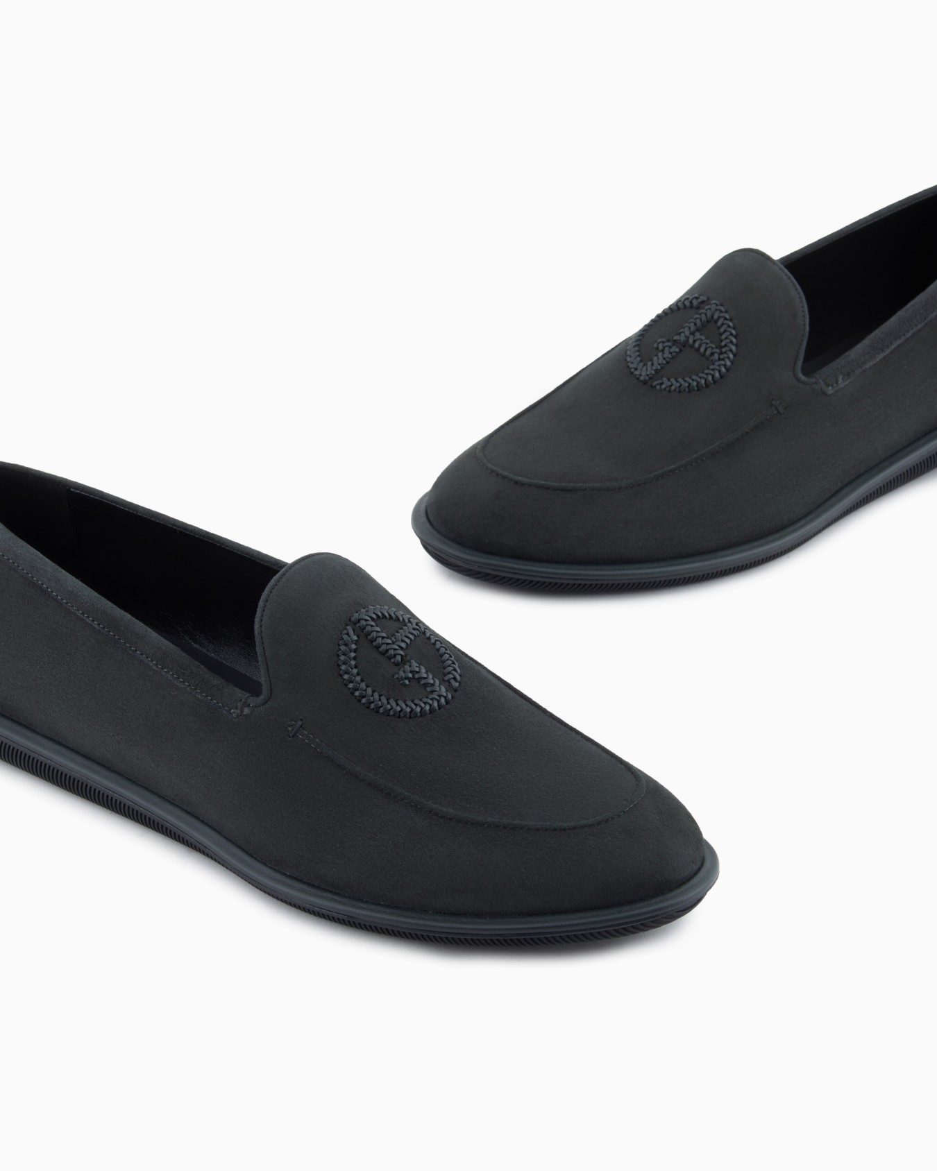 Suede loafers with embroidered logo Slide 4