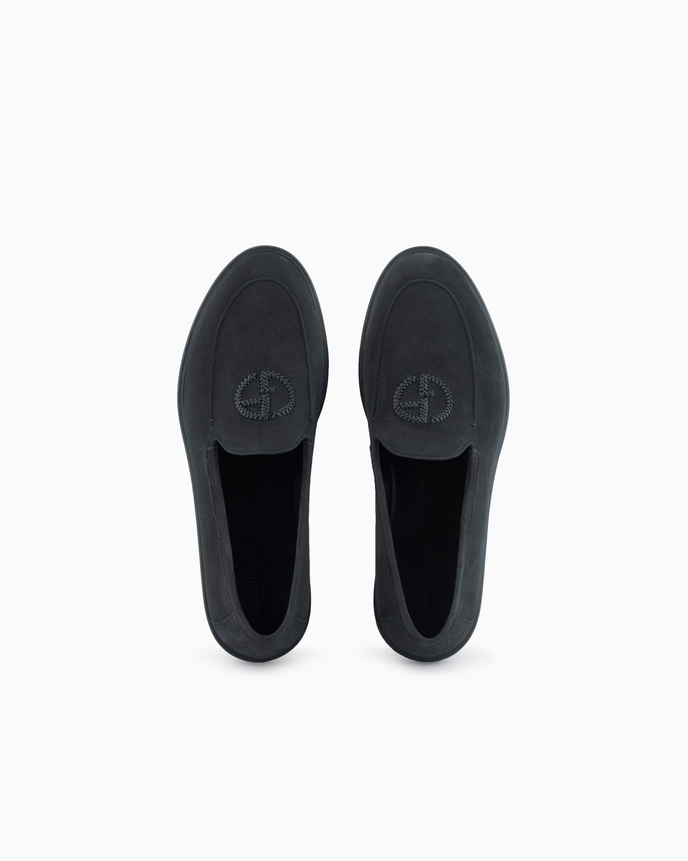Suede loafers with embroidered logo Slide 2